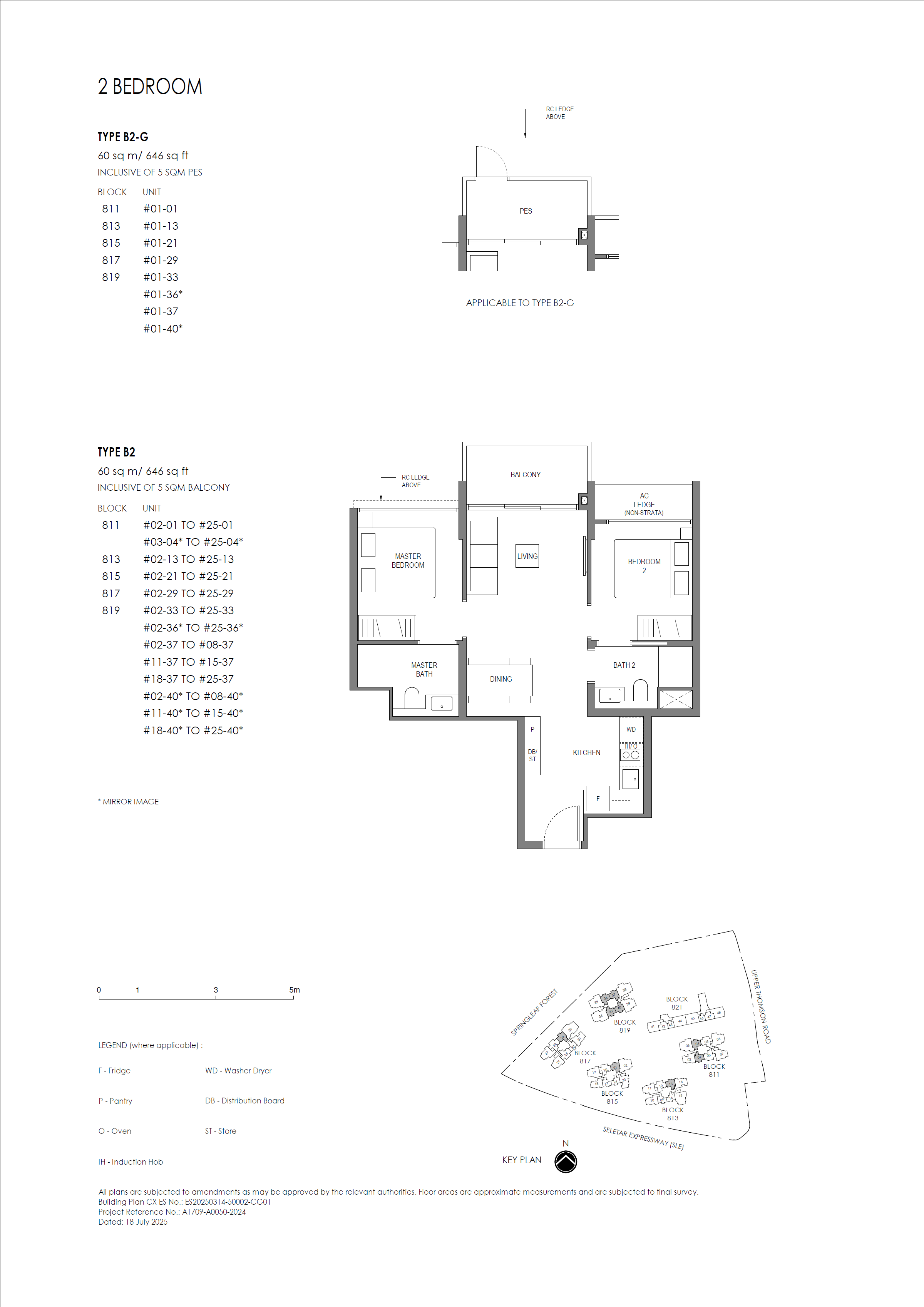 Springleaf Residence floor plan B2-G — 2 Bedroom (Standard)