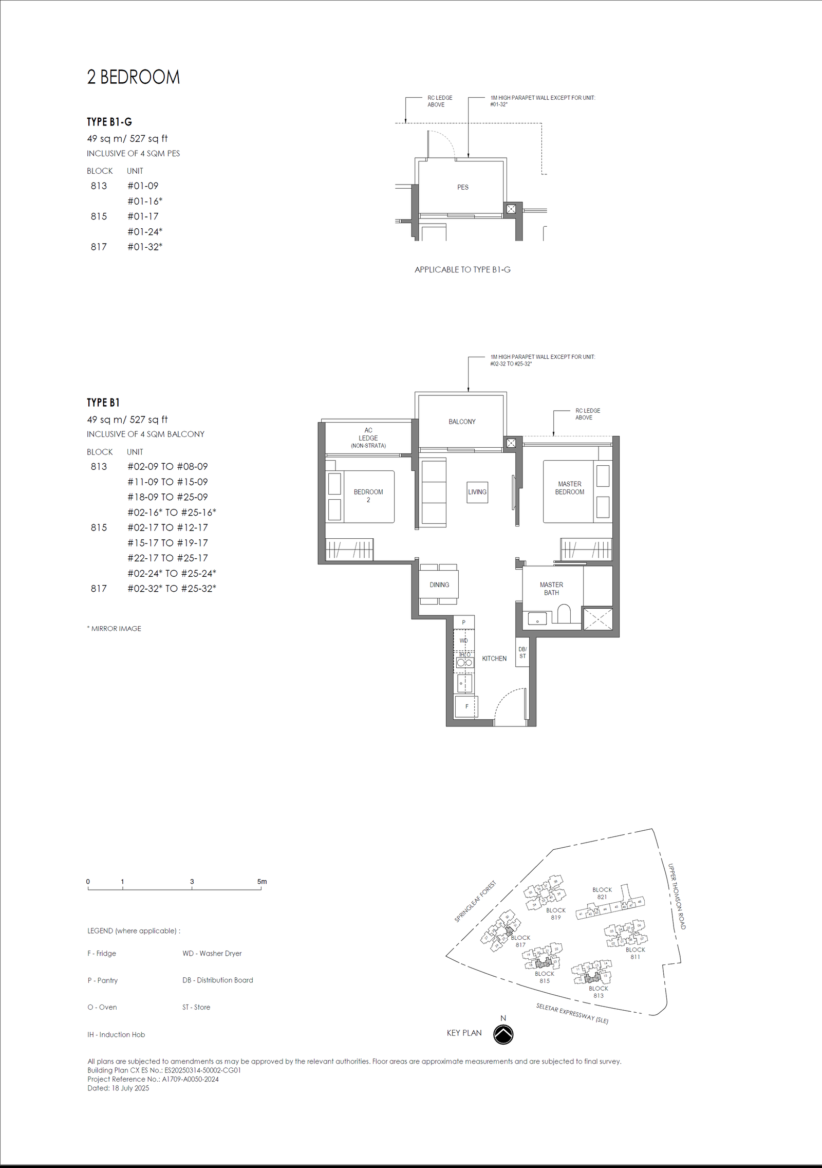 Springleaf Residence floor plan B1-G — 2 Bedroom (Basic)