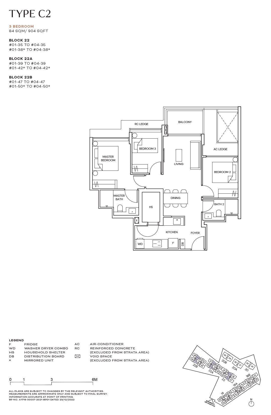 Terra Hill floor plan C2 — 3 Bedroom