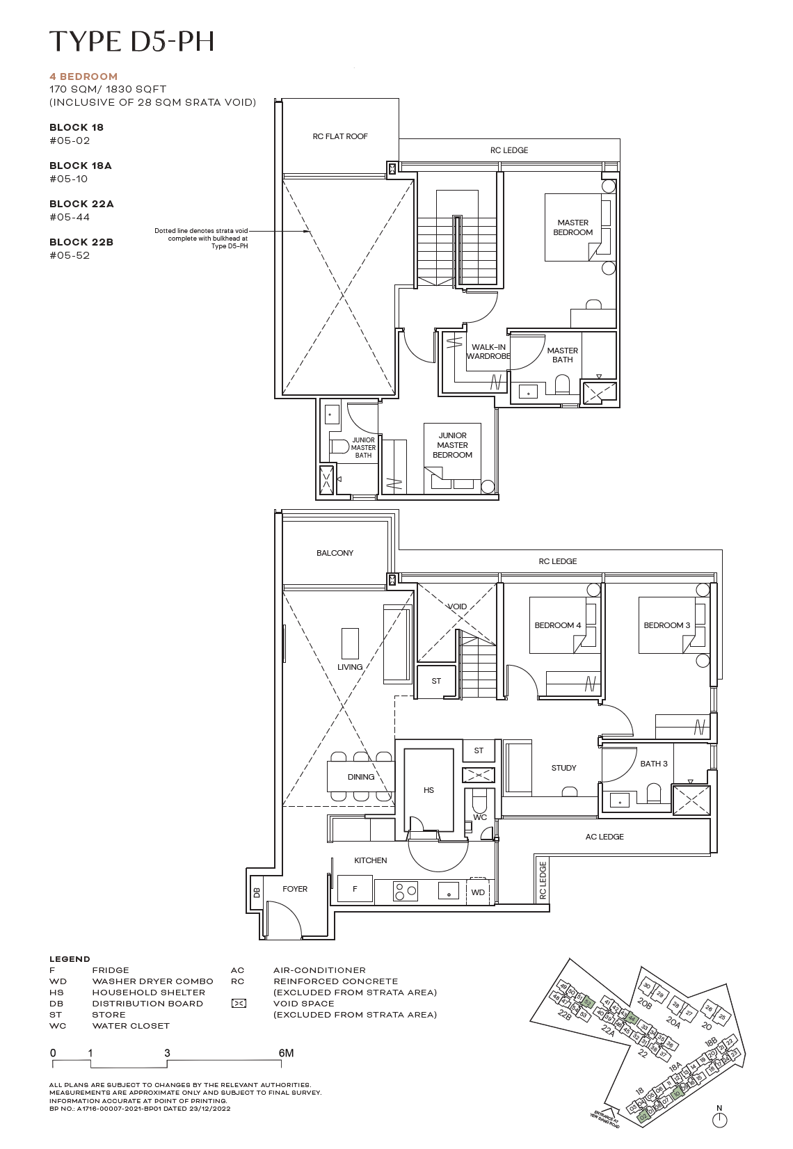 Terra Hill floor plan D5-PH — 4 Bedroom