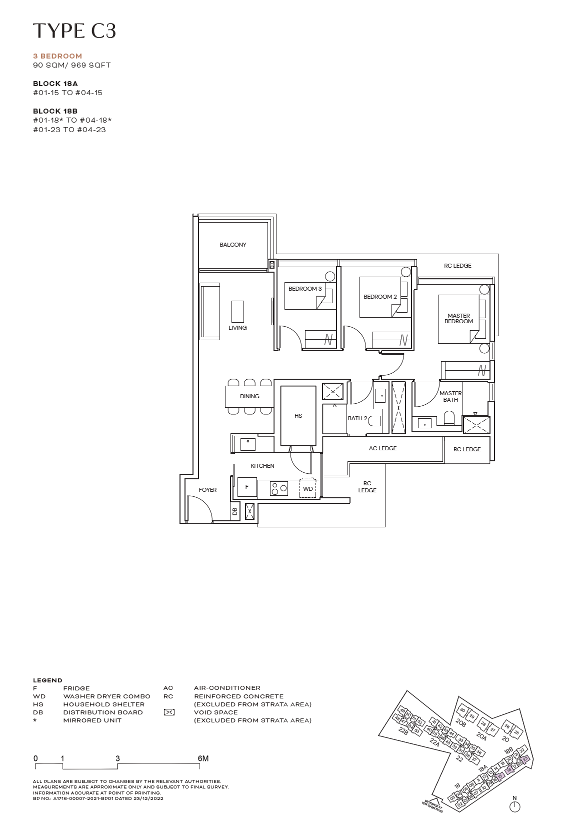 Terra Hill floor plan C3 — 3 Bedroom