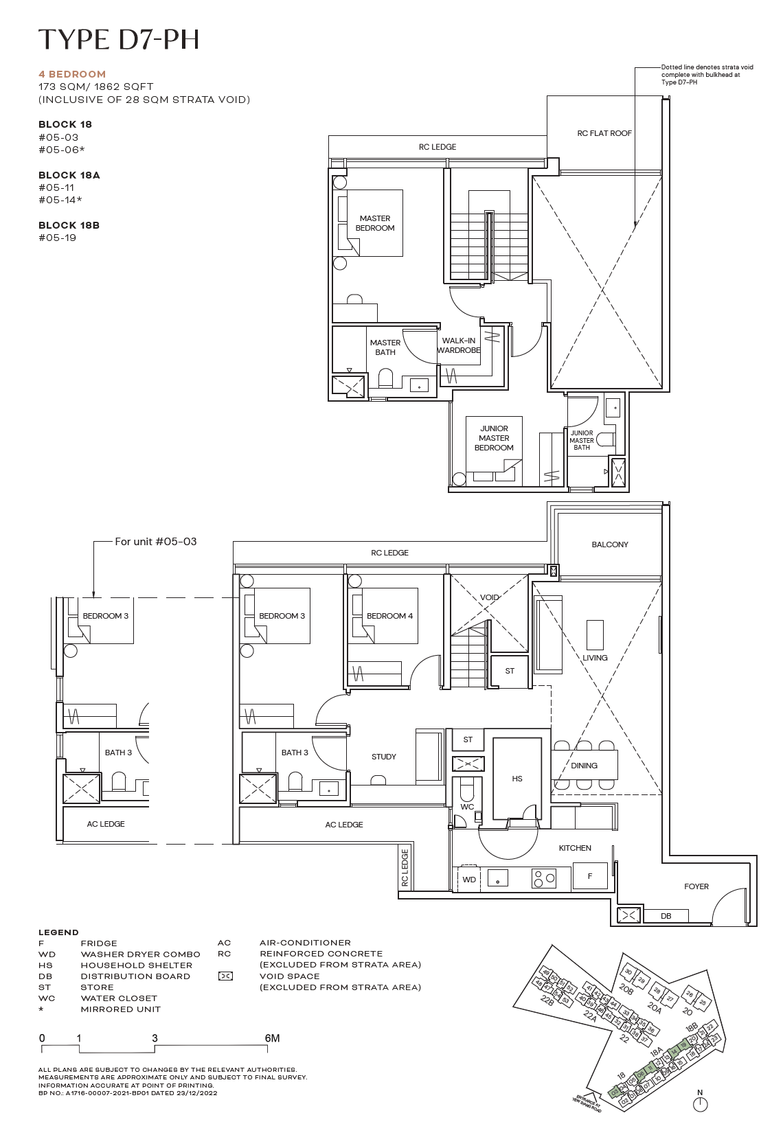 Terra Hill floor plan D7-PH — 4 Bedroom