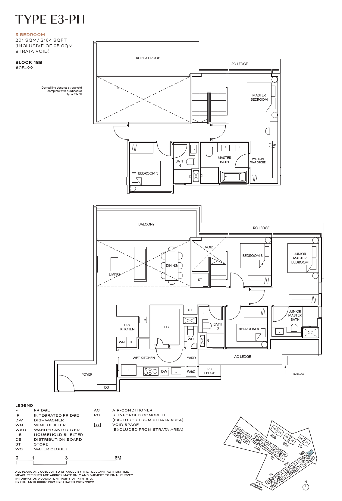 Terra Hill floor plan E3-PH — 5 Bedroom
