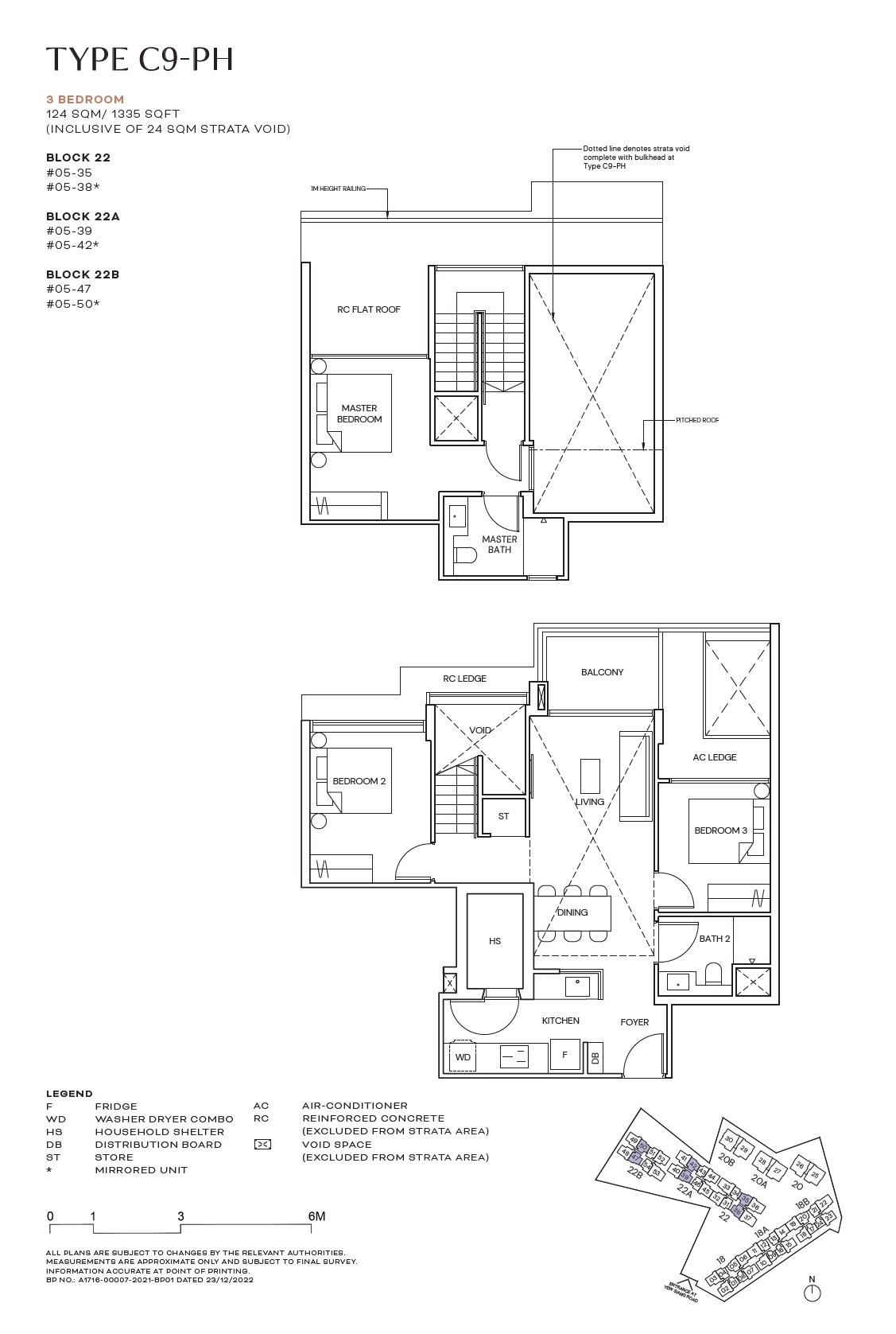 Terra Hill floor plan C9-PH — 3 Bedroom