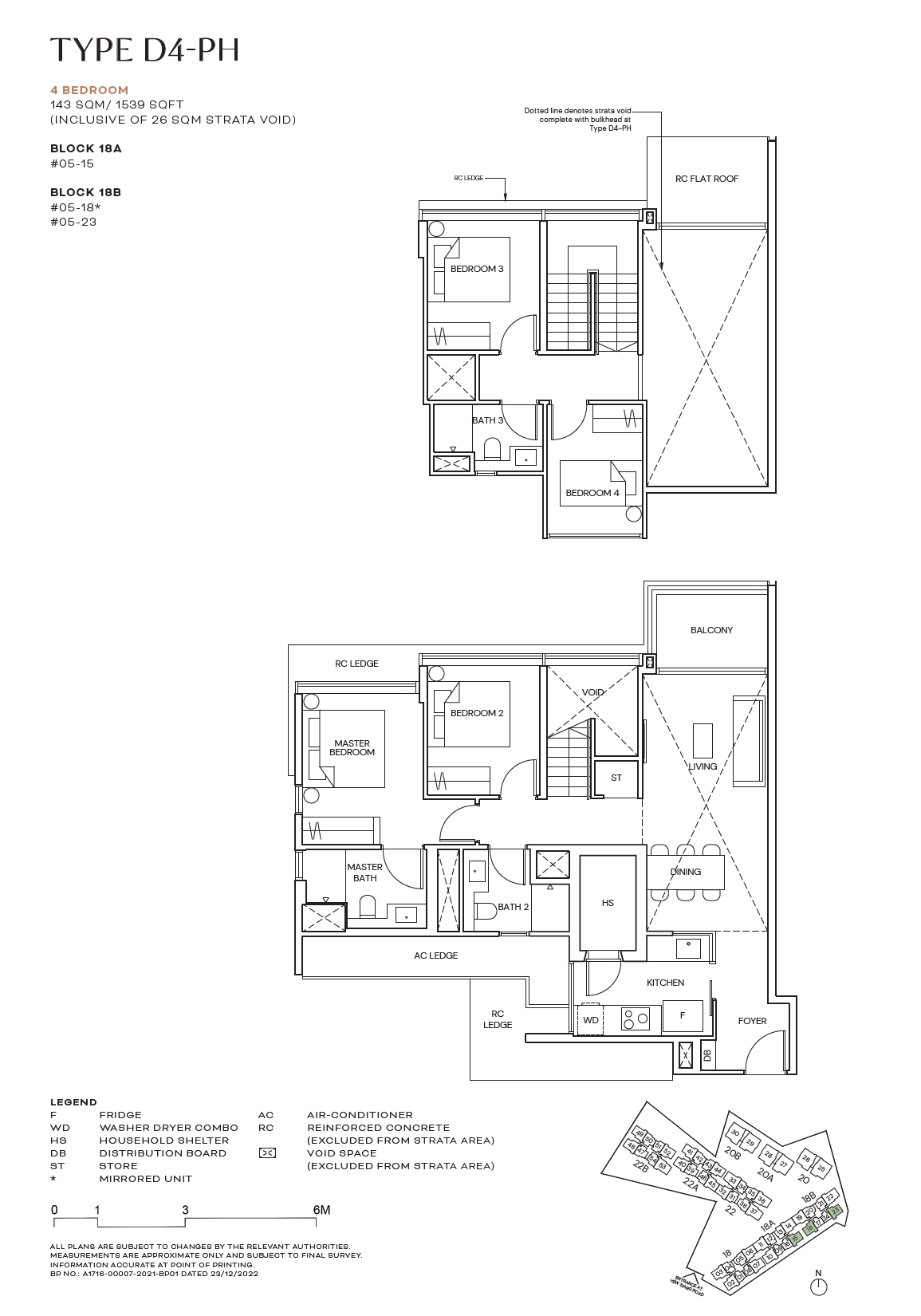 Terra Hill floor plan D4-PH — 4 Bedroom