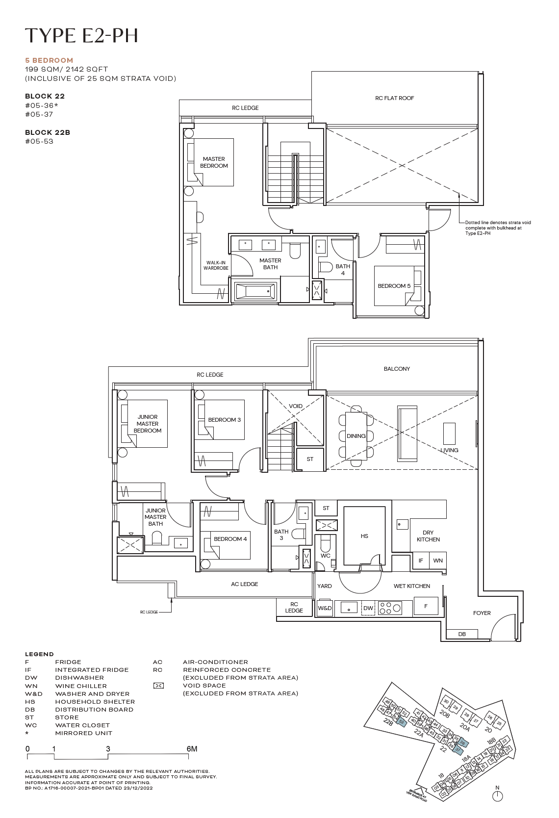 Terra Hill floor plan E2-PH — 5 Bedroom