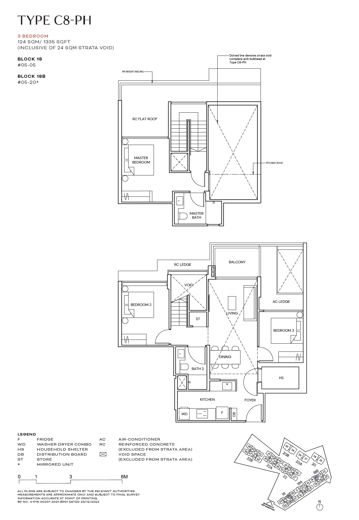 Terra Hill floor plan C8-PH — 3 Bedroom