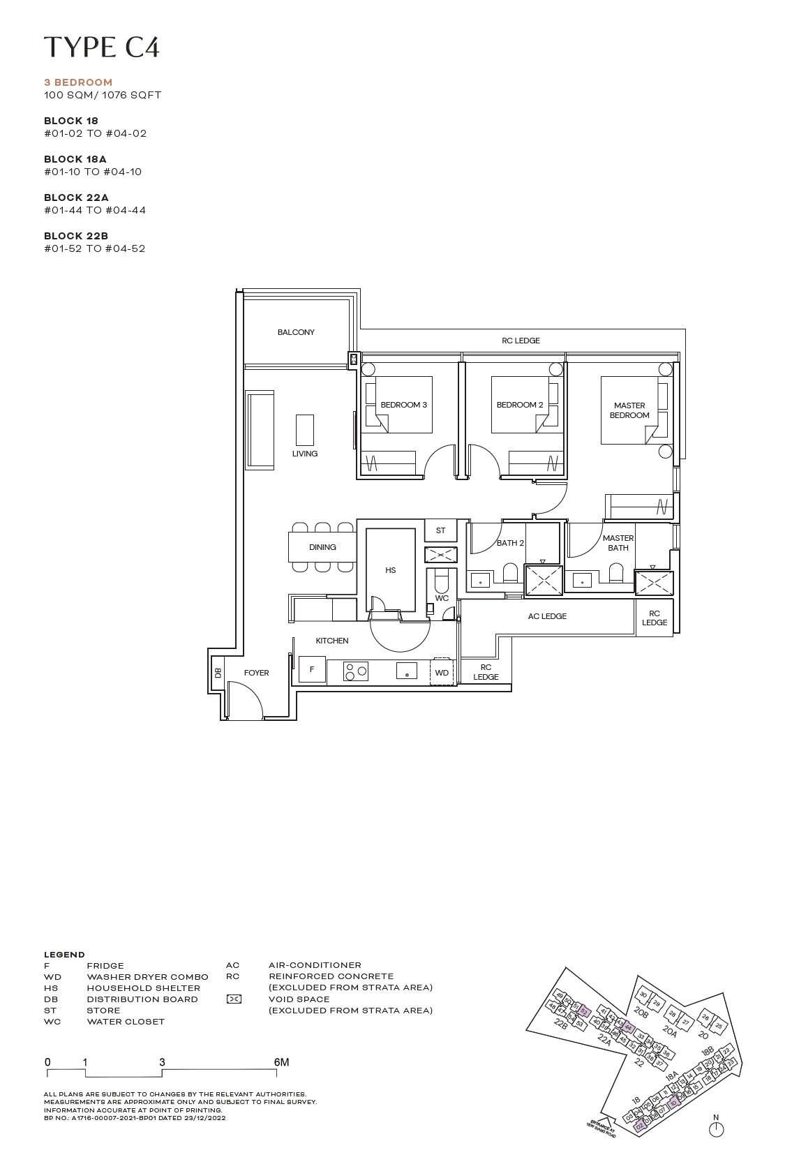 Terra Hill floor plan C4 — 3 Bedroom