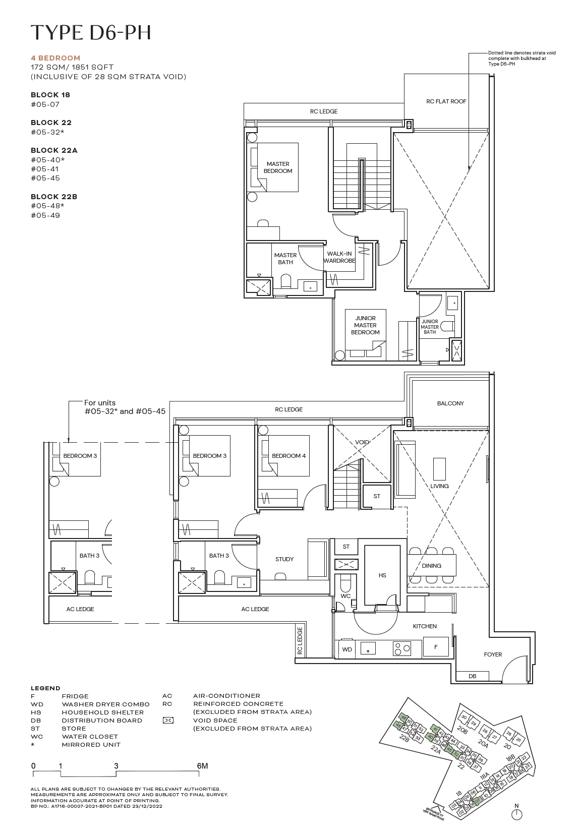 Terra Hill floor plan D6-PH — 4 Bedroom