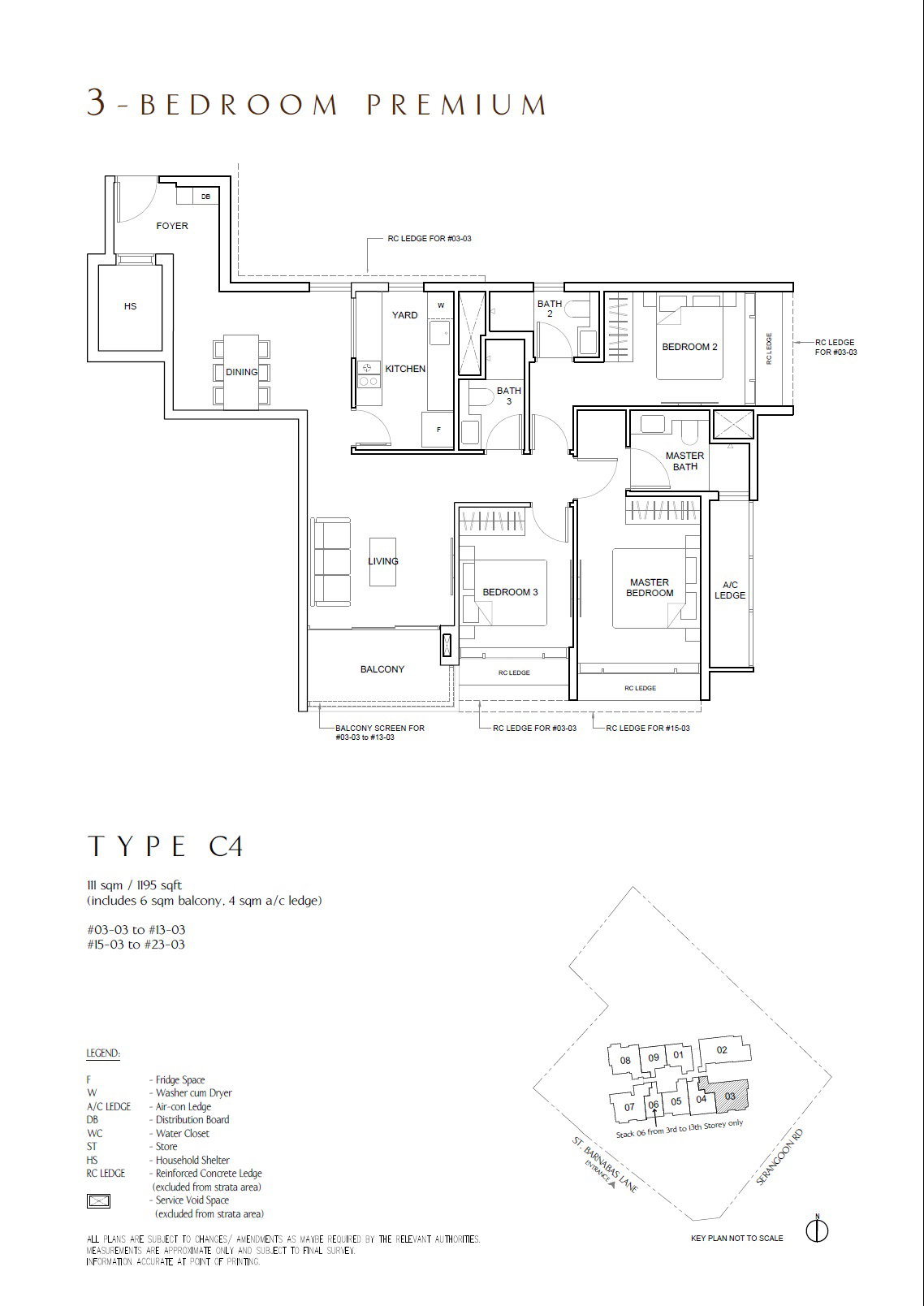 The Arcady at Boon Keng 3 Bedroom Premium C4 floor plan