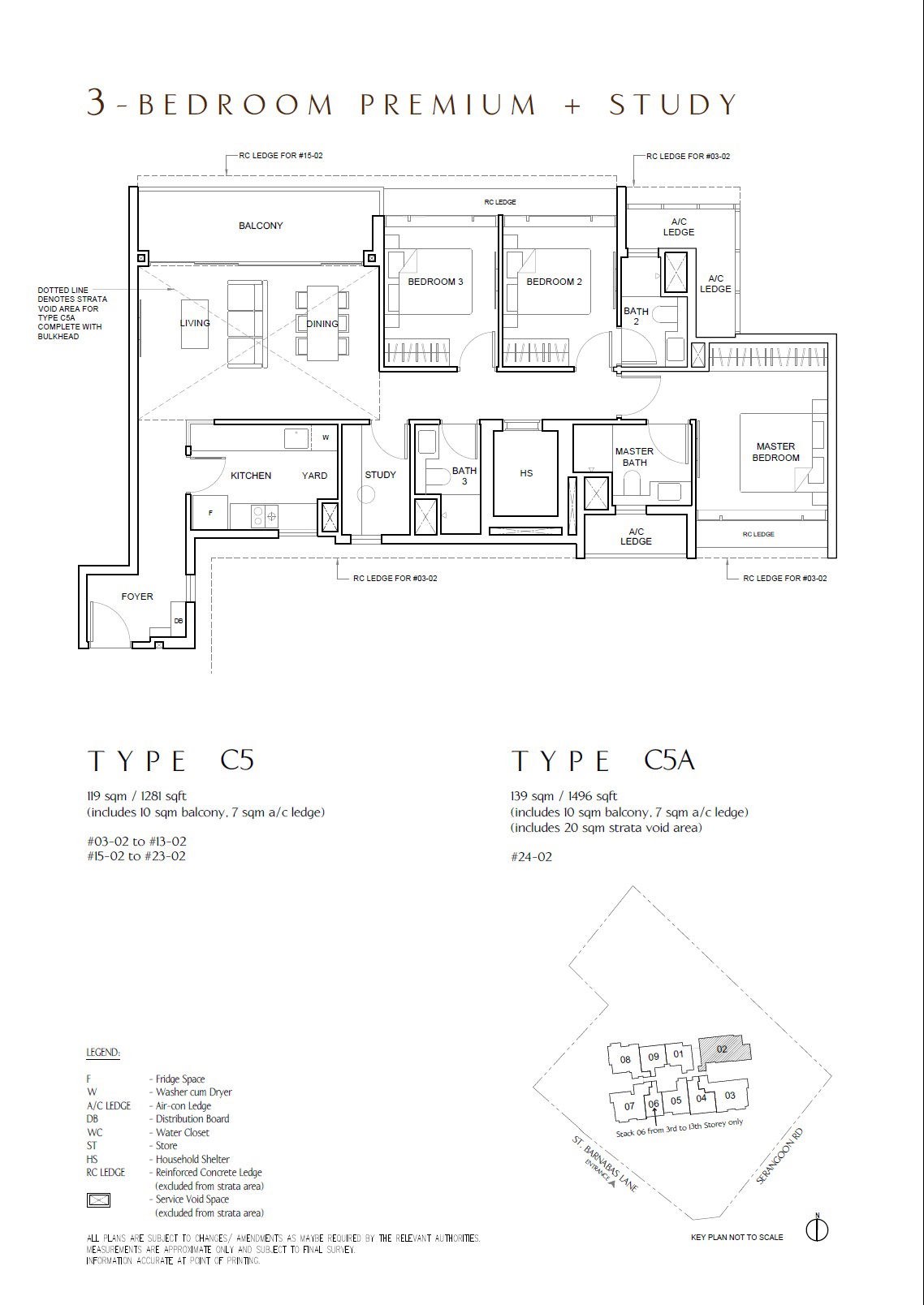 The Arcady at Boon Keng 3 Bedroom Premium + Study C5 floor plan