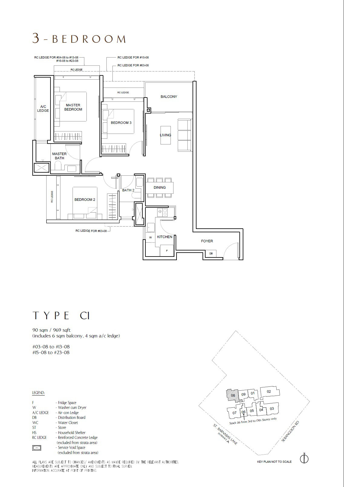 The Arcady at Boon Keng 3 Bedroom C1 floor plan