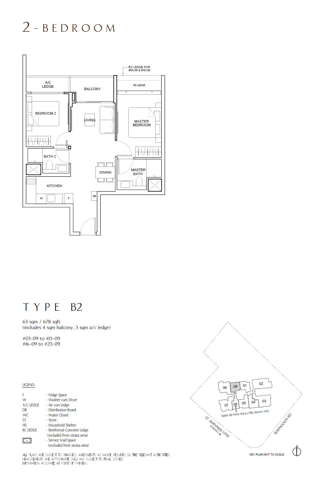 The Arcady at Boon Keng floor plan B2 — 2 Bedroom