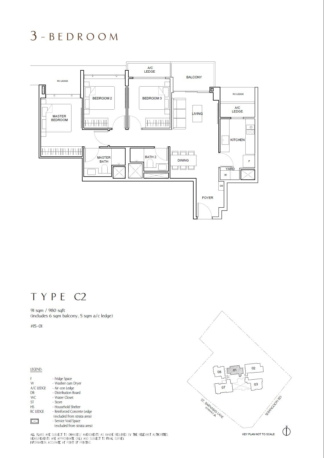 The Arcady at Boon Keng 3 Bedroom C2 floor plan