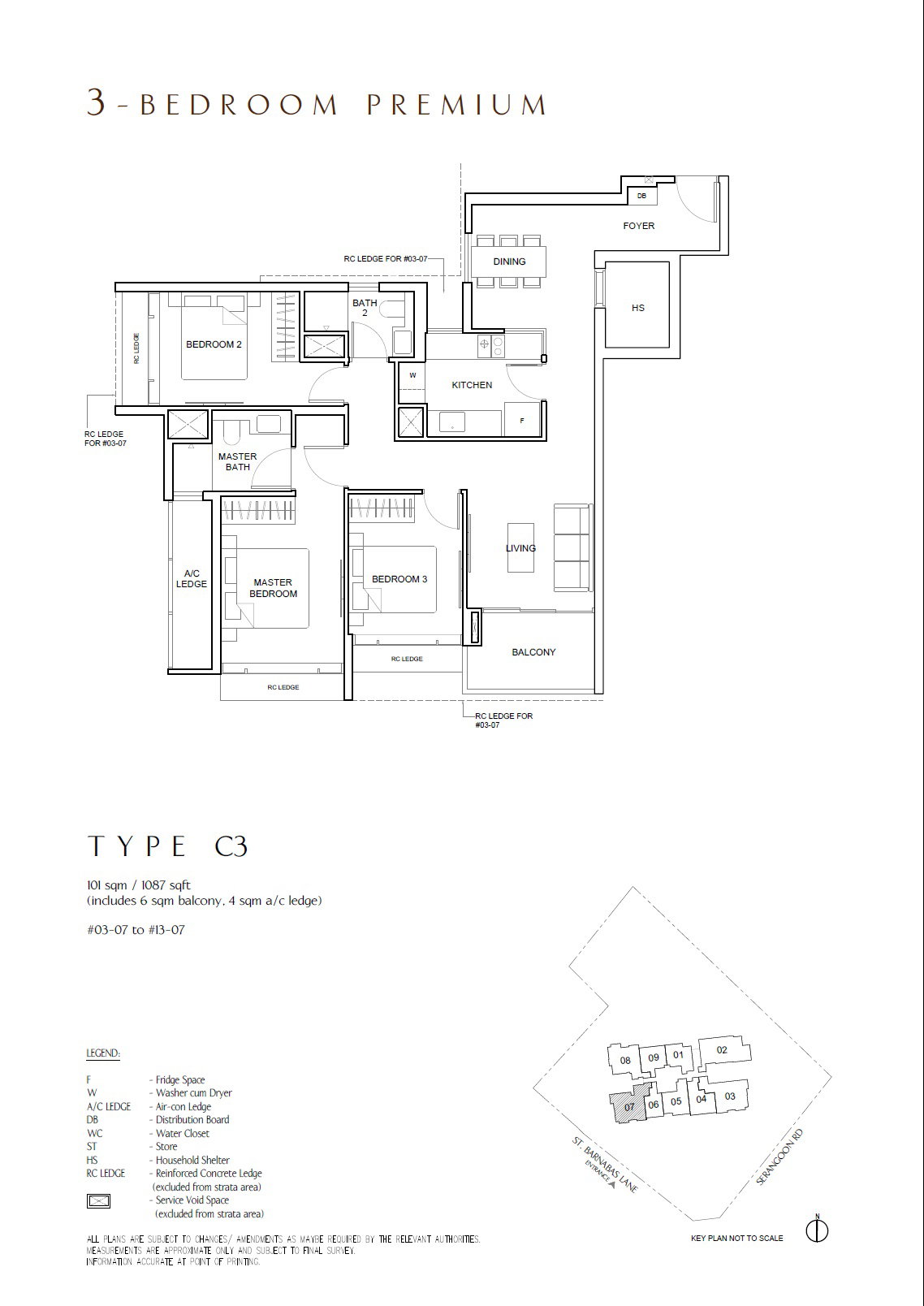 The Arcady at Boon Keng 3 Bedroom Premium C3 floor plan