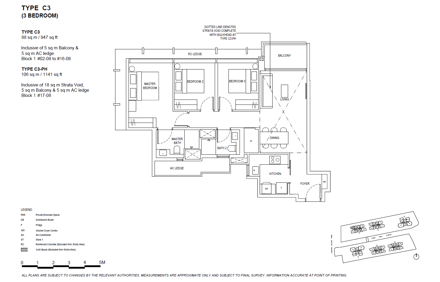 The Continuum 3 BEDROOM C3-PH floor plan