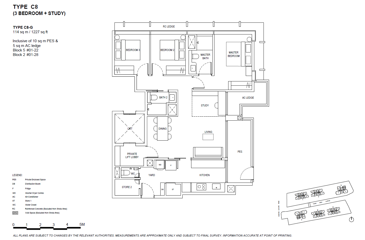 The Continuum 3 BEDROOM+STUDY C8-G floor plan
