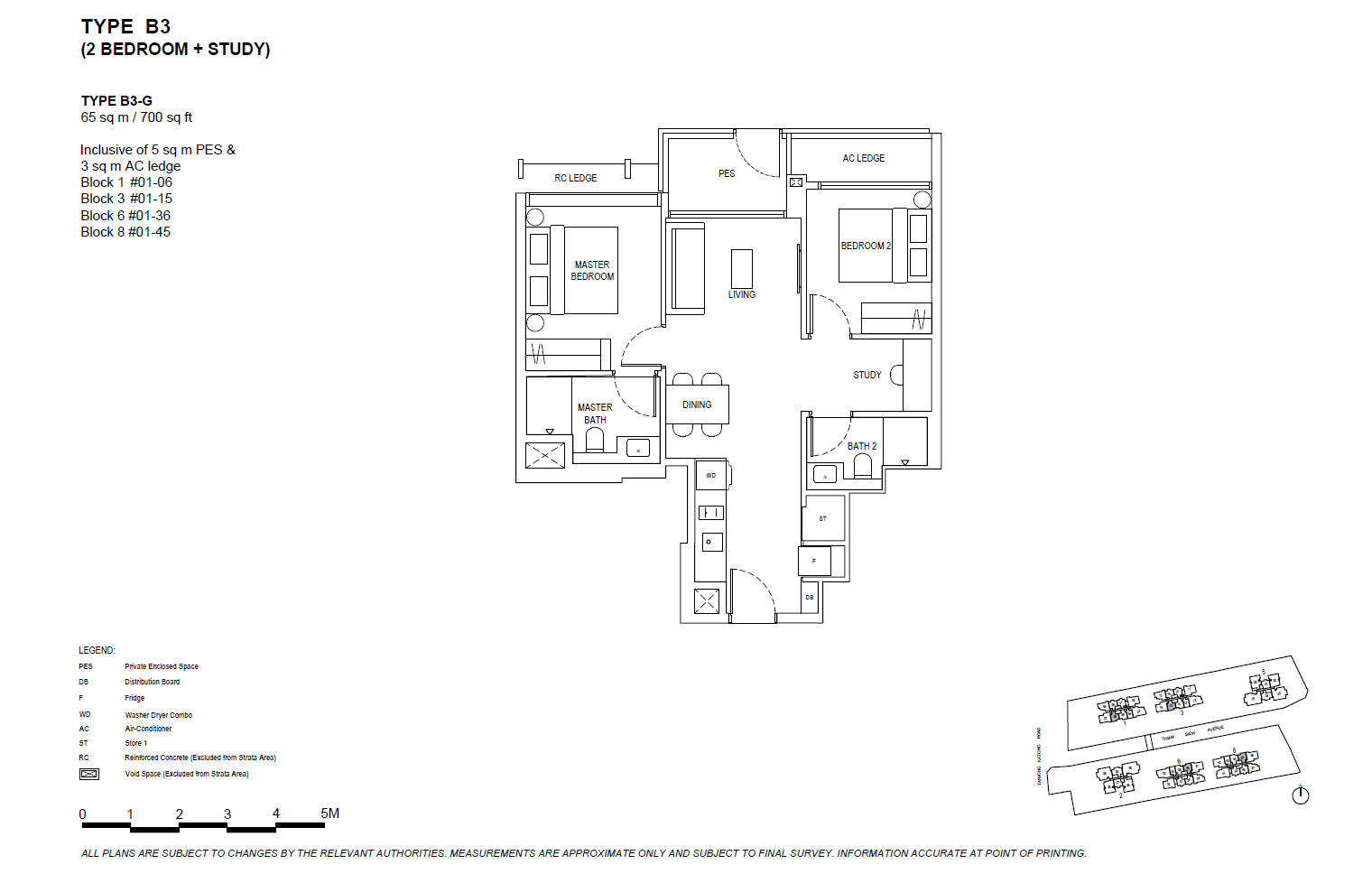 The Continuum 2 BEDROOM+STUDY B3-G floor plan