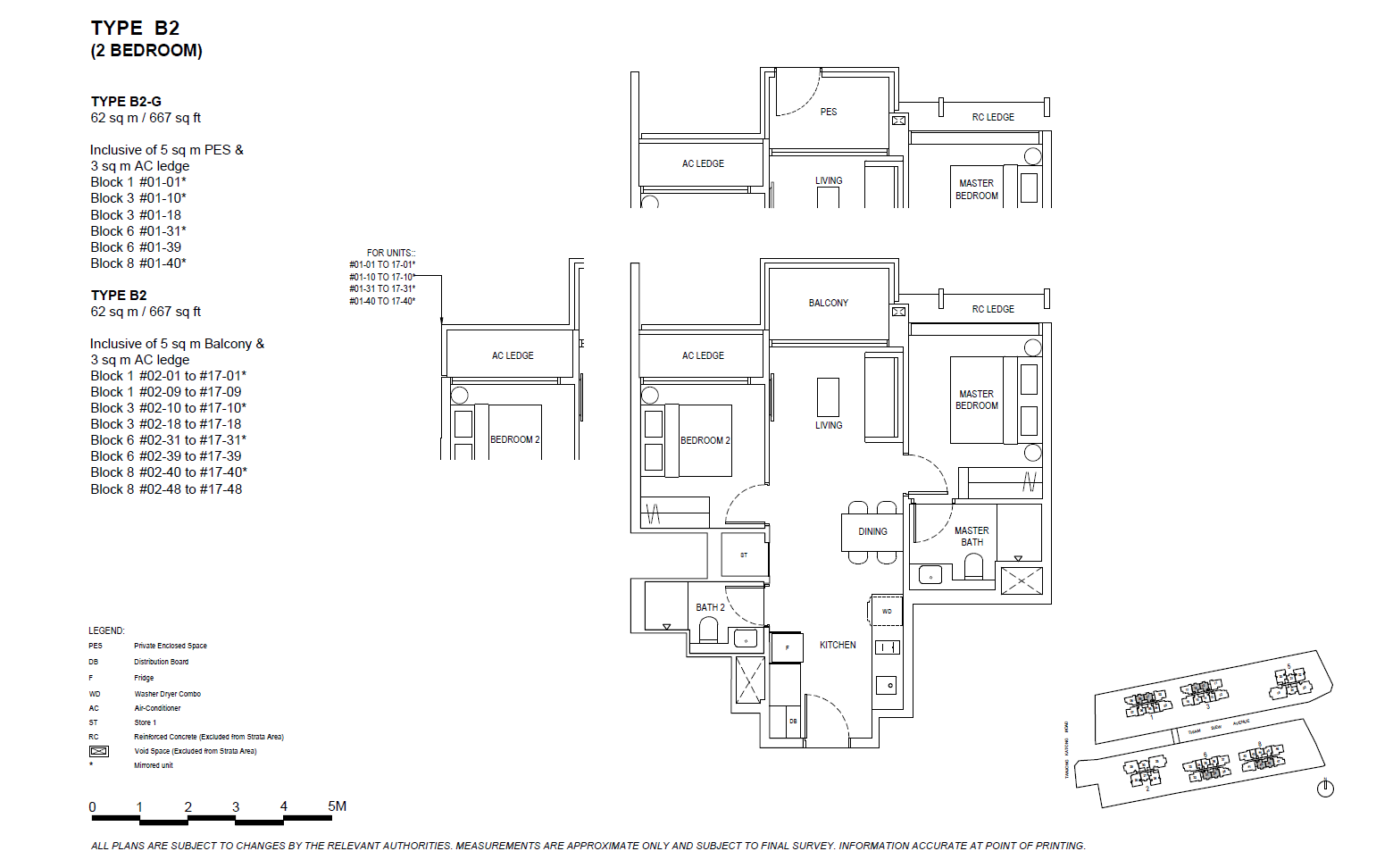 The Continuum floor plan B2 — 2 BEDROOM