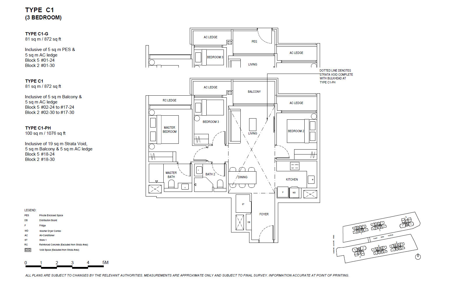 The Continuum 3 BEDROOM C1-G floor plan