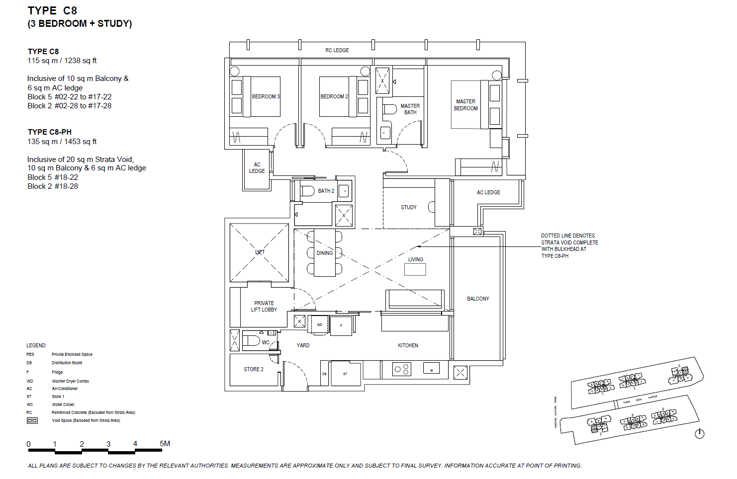 The Continuum 3 BEDROOM+STUDY C8-PH floor plan