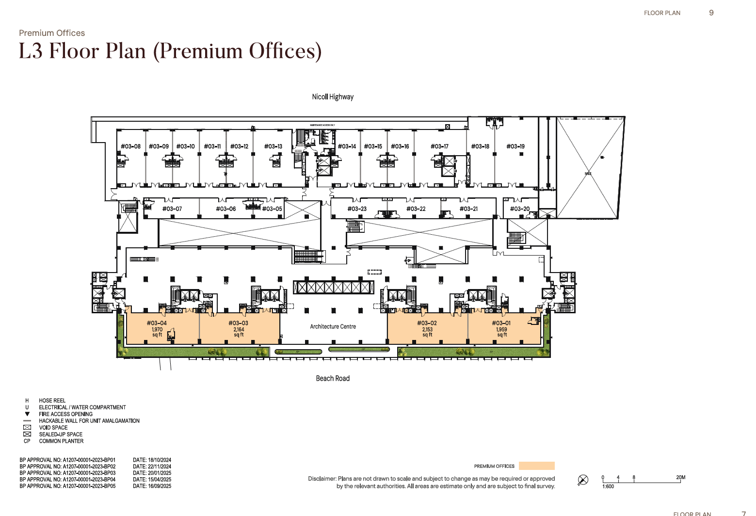 The Golden Mile Premium Offices 3rd Storey Plan(PO) floor plan