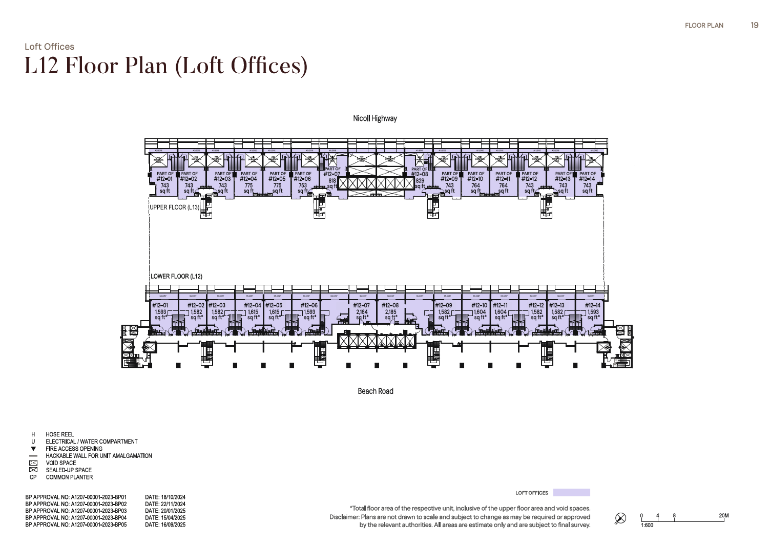 The Golden Mile Loft Offices 12th Storey Plan floor plan