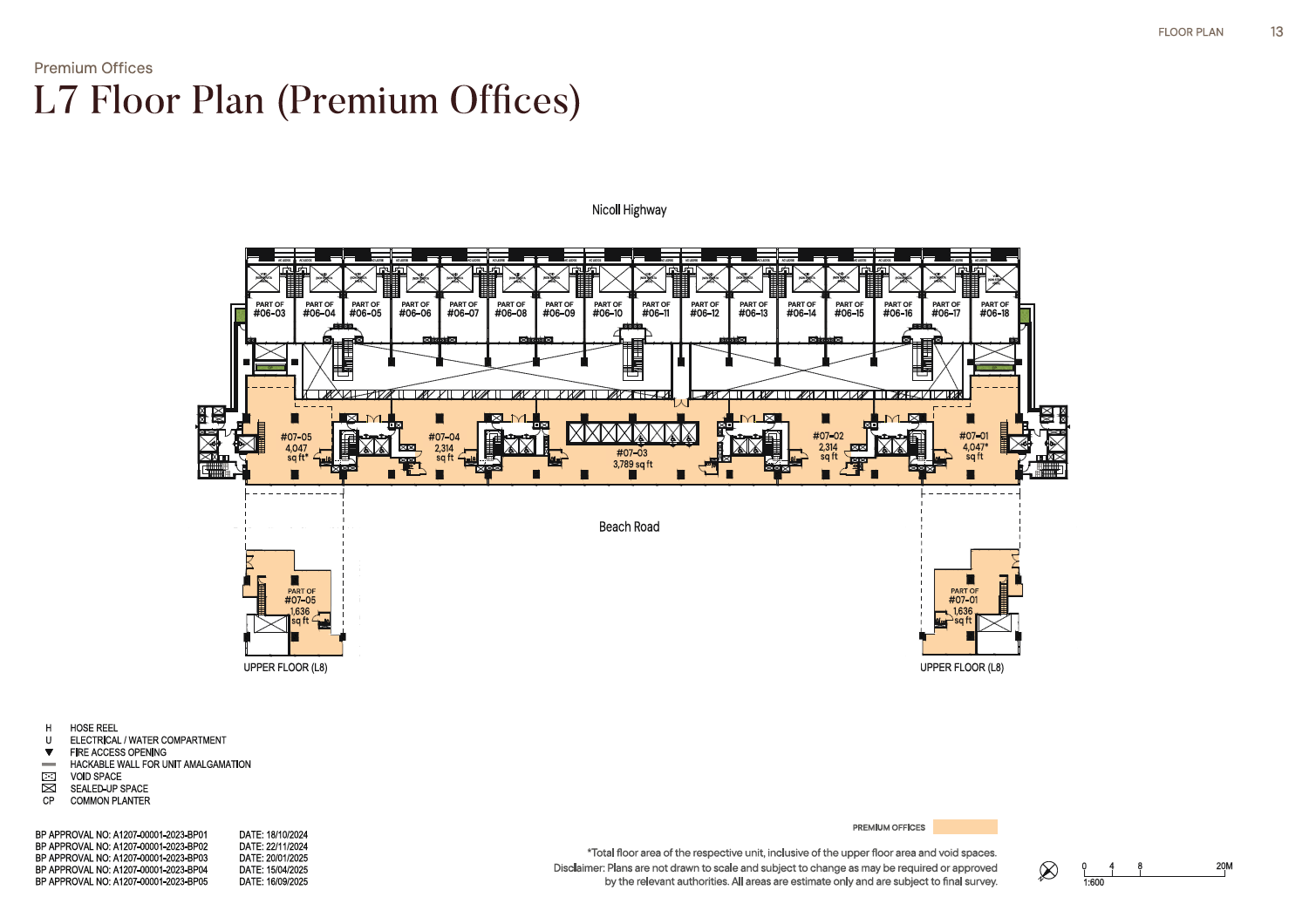 The Golden Mile Premium Offices 7th Storey Plan floor plan