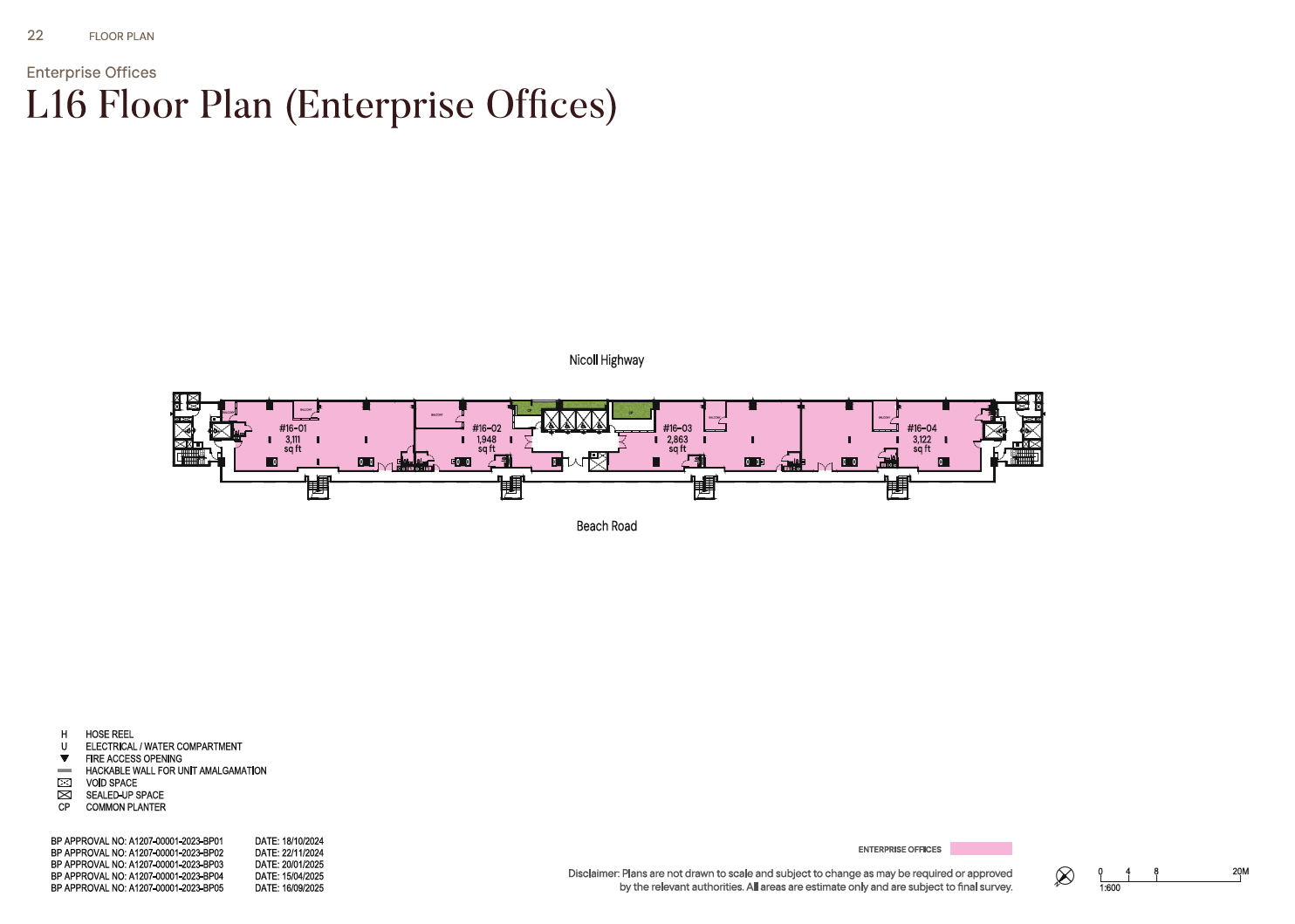 The Golden Mile Enterprise Offices 16th Storey Plan floor plan