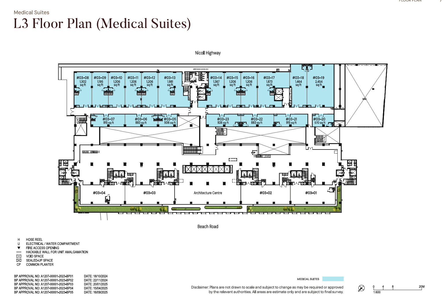 The Golden Mile Medical Suites 3rd Storey Plan(MS) floor plan
