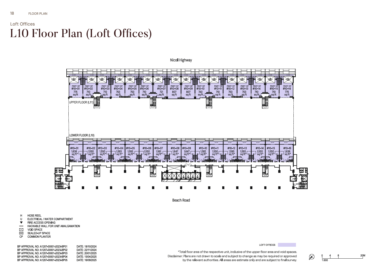 The Golden Mile Loft Offices 10th Storey Plan floor plan