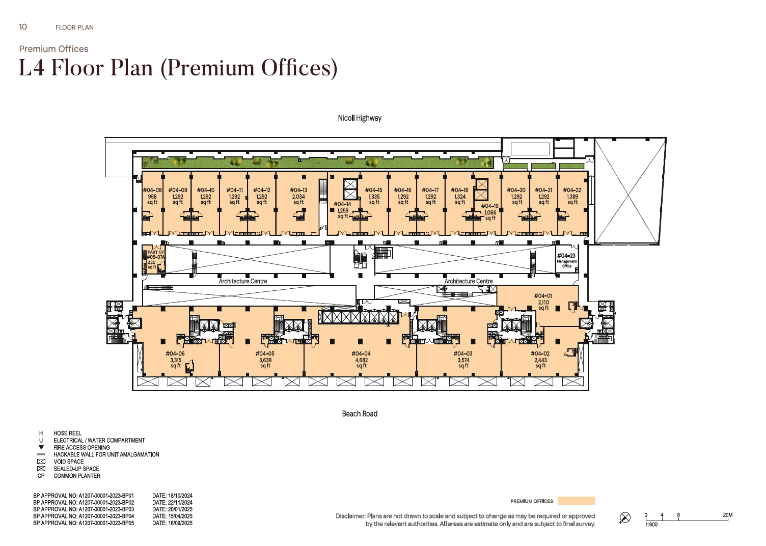 The Golden Mile Premium Offices 4th Storey Plan floor plan