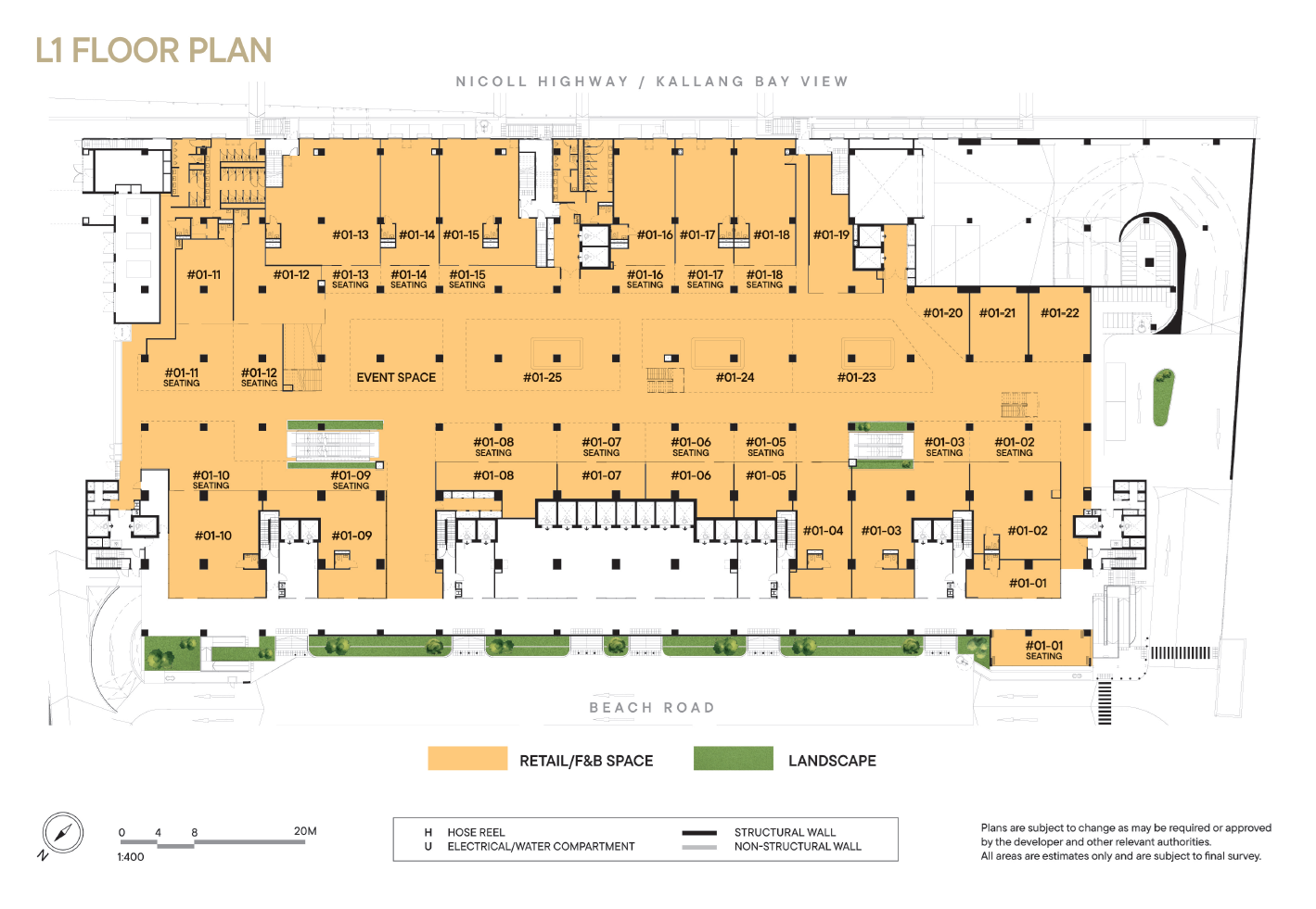 The Golden Mile Retail 1st Storey Plan floor plan