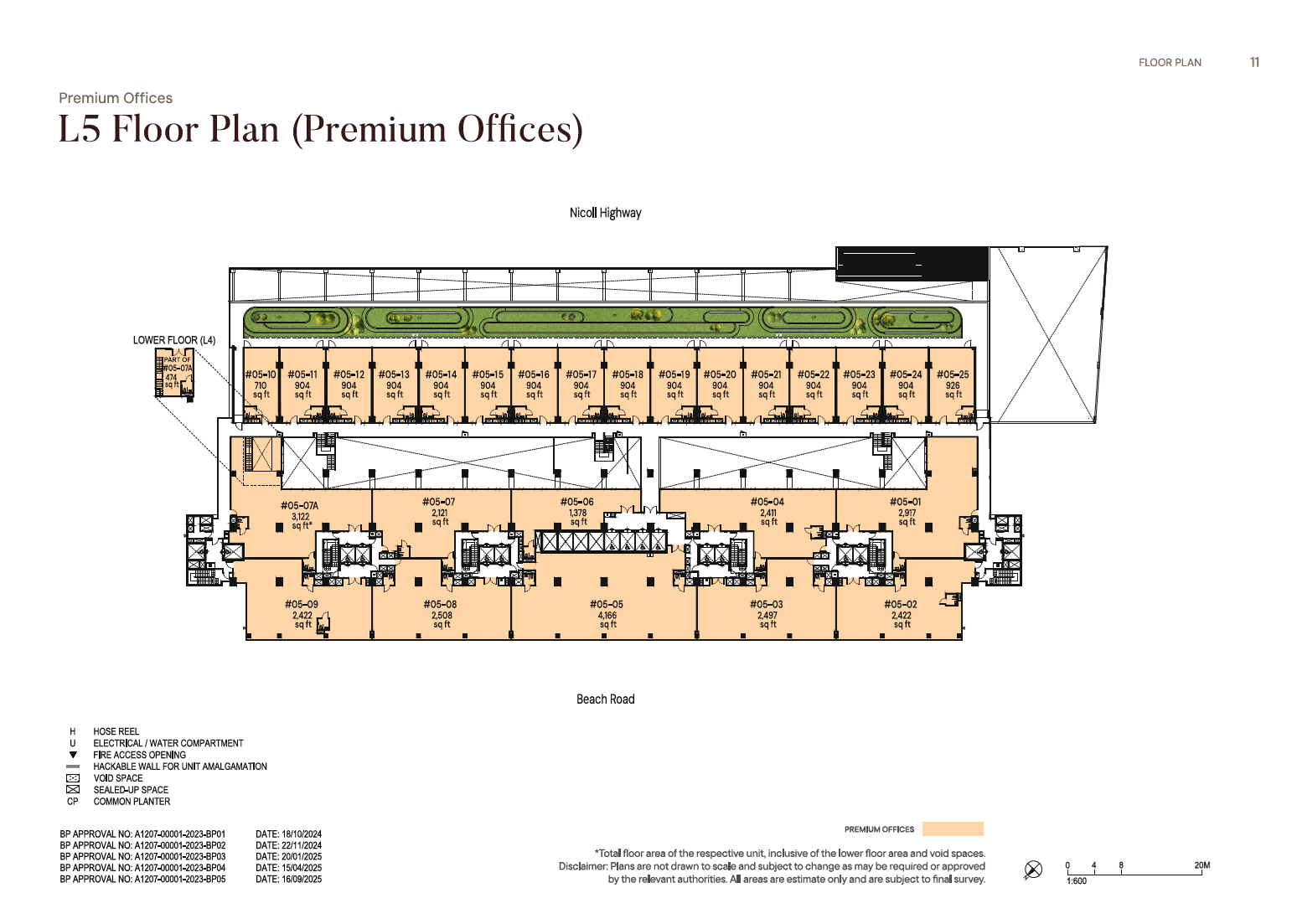 The Golden Mile Premium Offices 5th Storey Plan floor plan