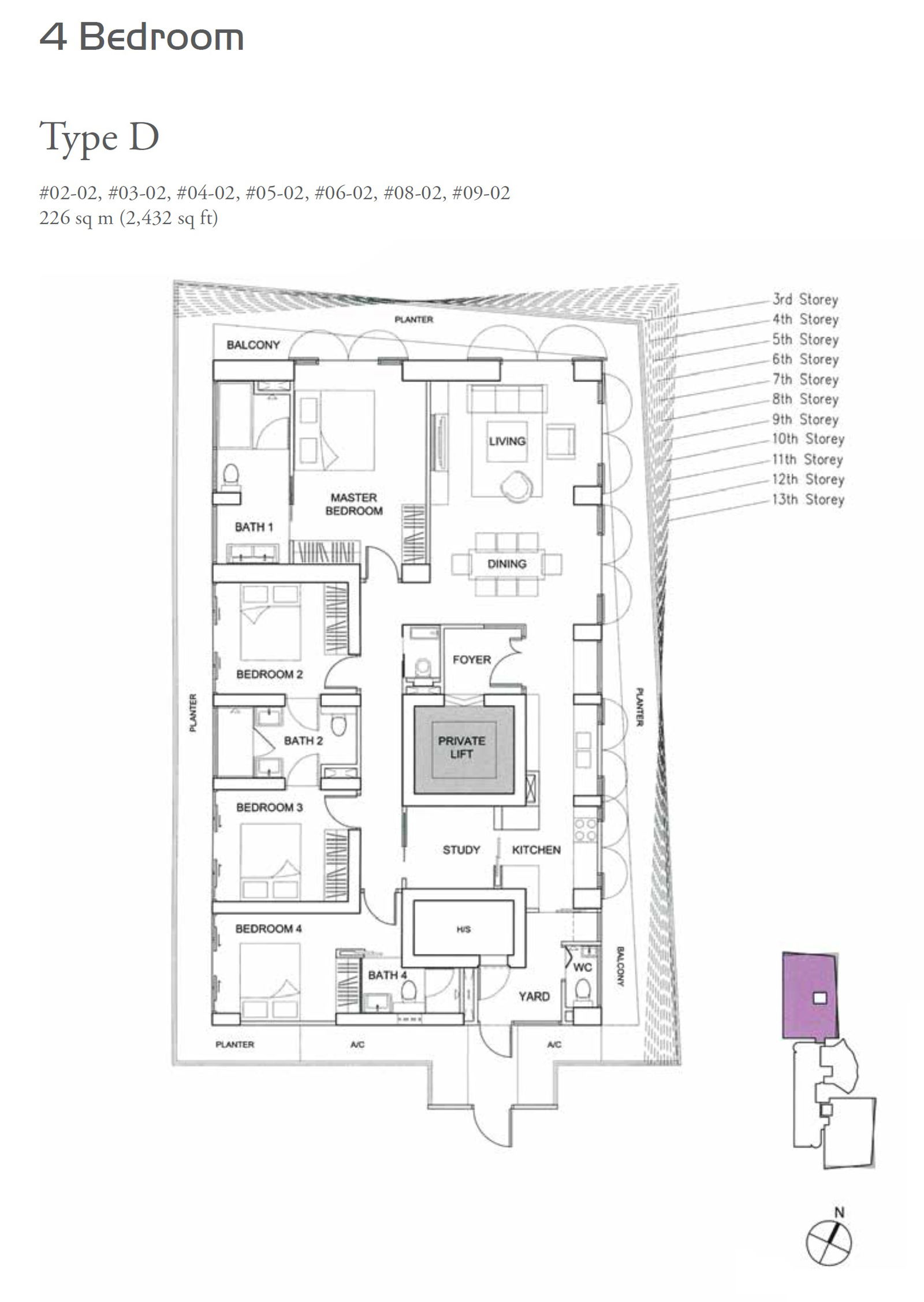 The Lumos floor plan D — 4 BR
