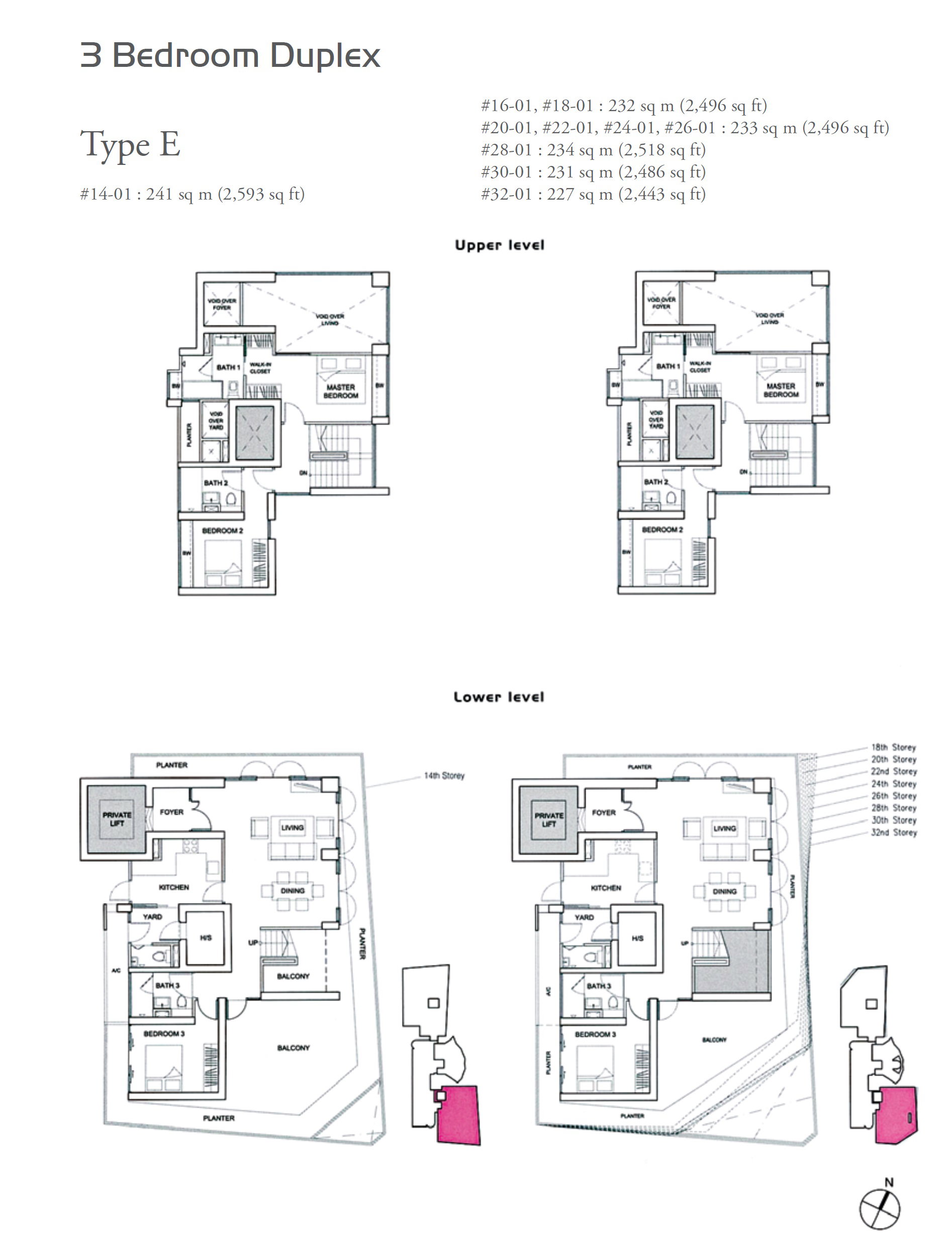 The Lumos floor plan E — 3 BR