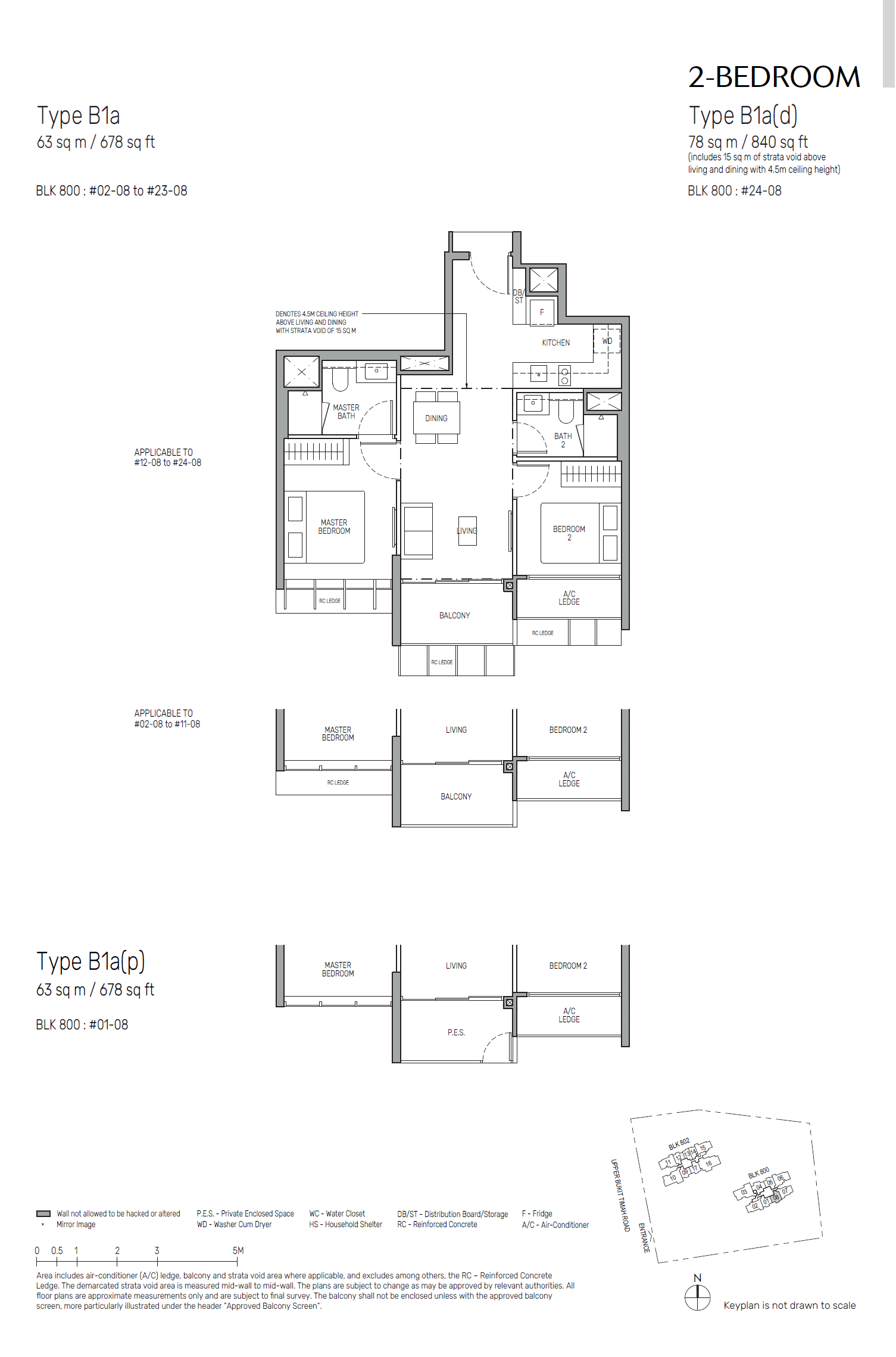 The Myst floor plan B1a(p) — 2 Bedroom