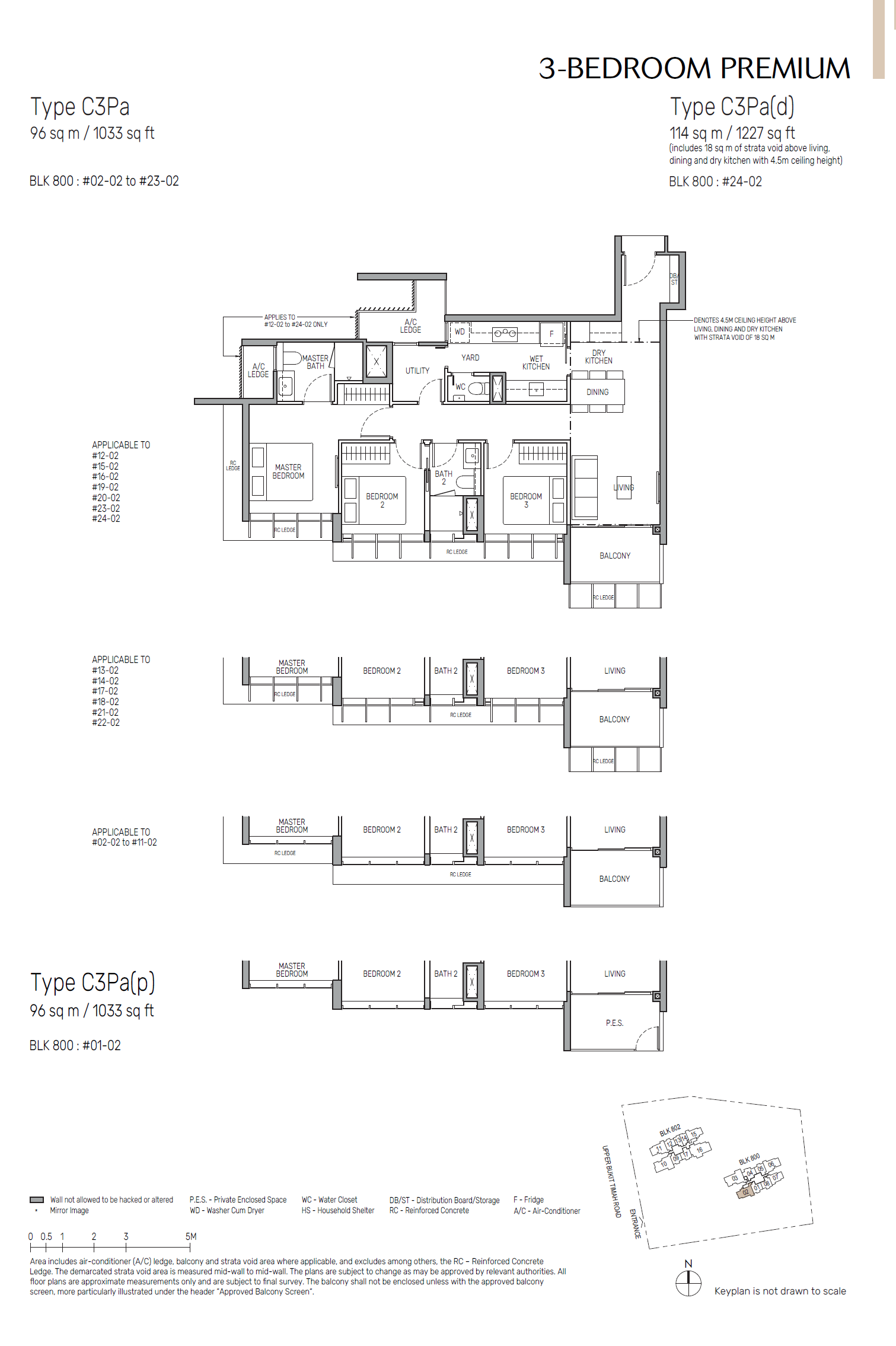 The Myst floor plan C3Pa — 3 Bedroom Premium
