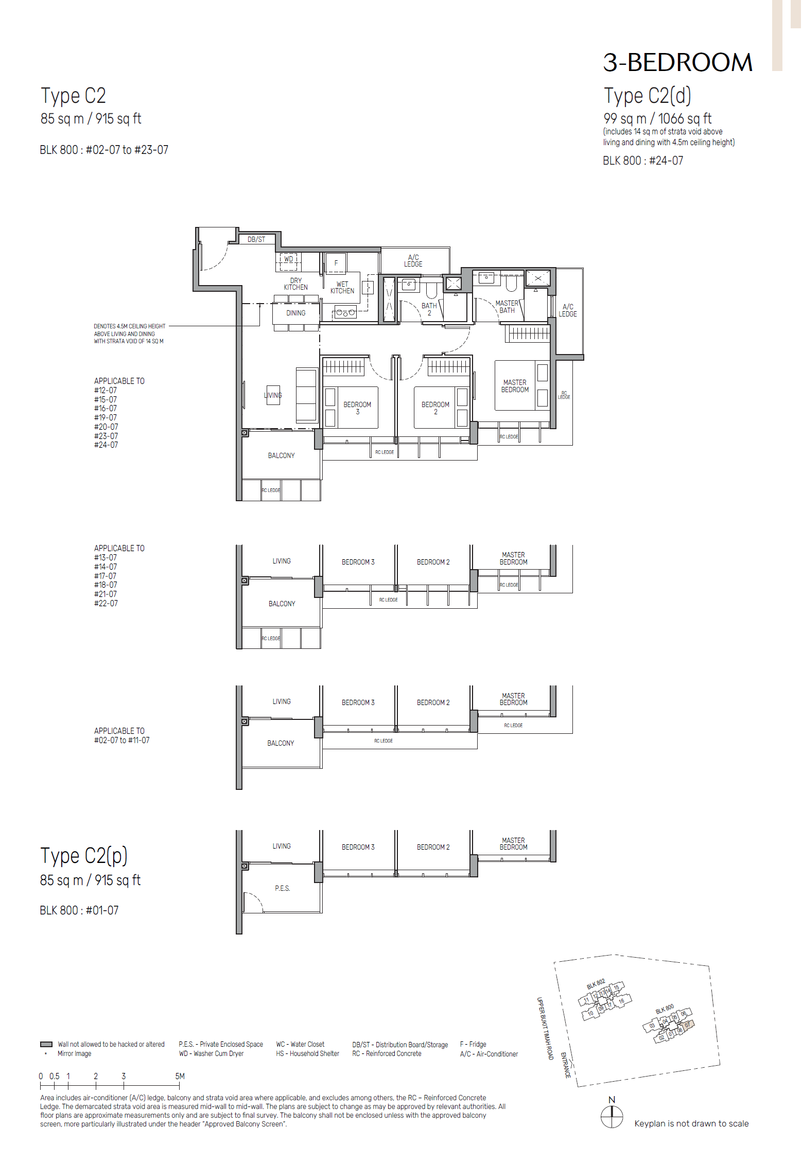 The Myst floor plan C2 — 3 Bedroom