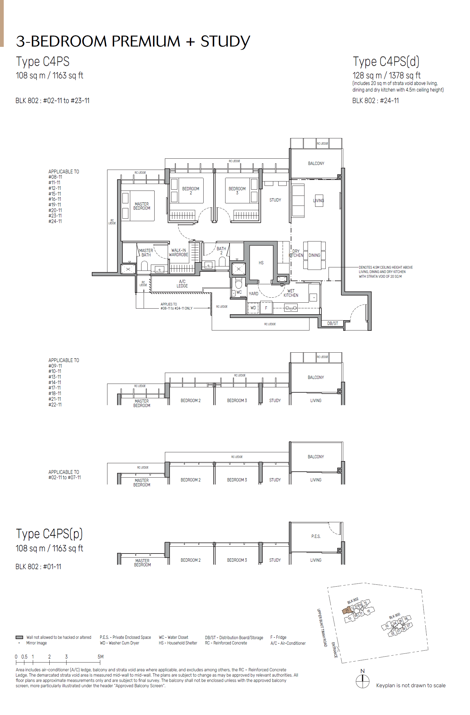 The Myst floor plan C4PS(d) — 3 Bedroom Premium + Study
