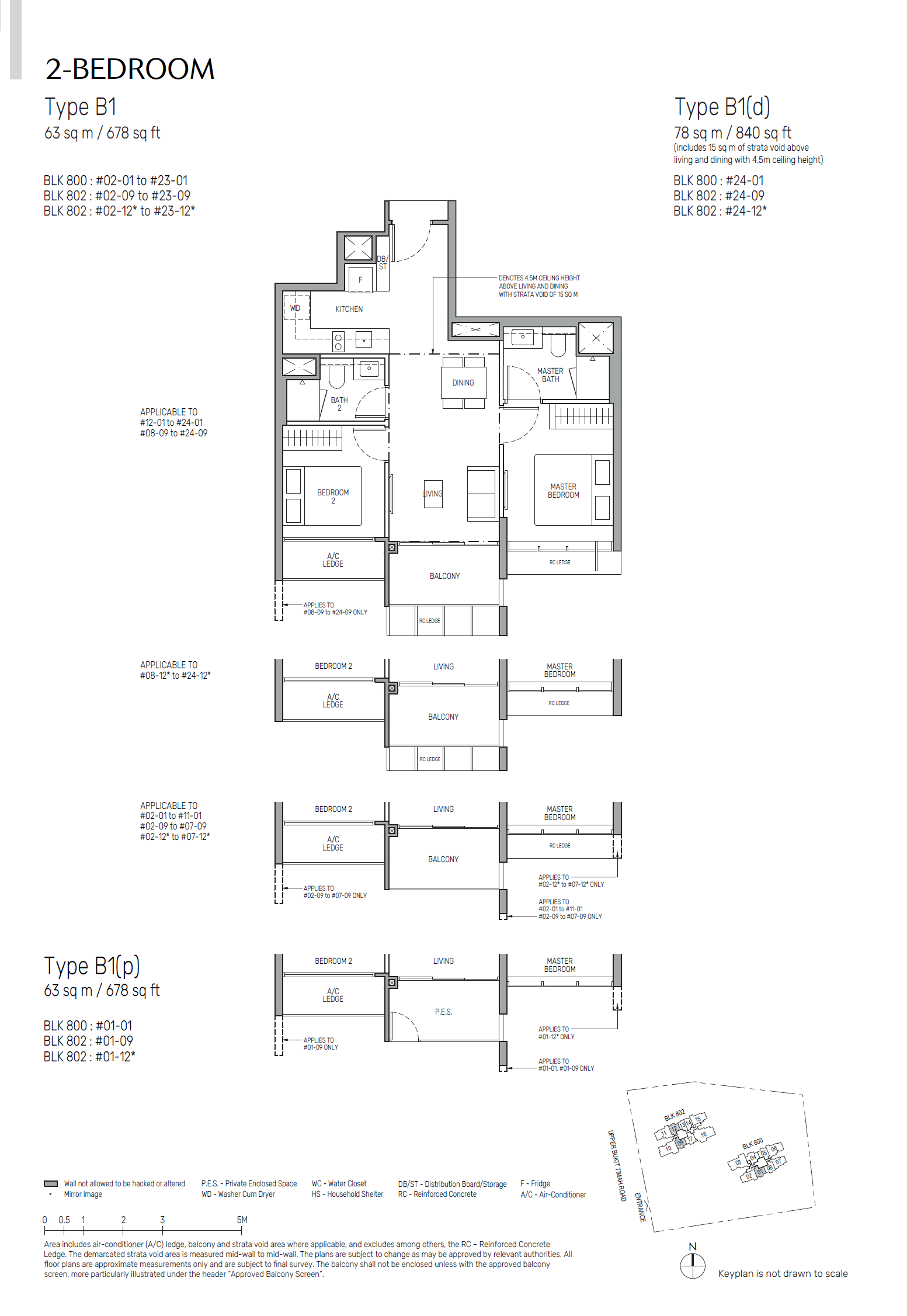 The Myst floor plan B1(d) — 2 Bedroom