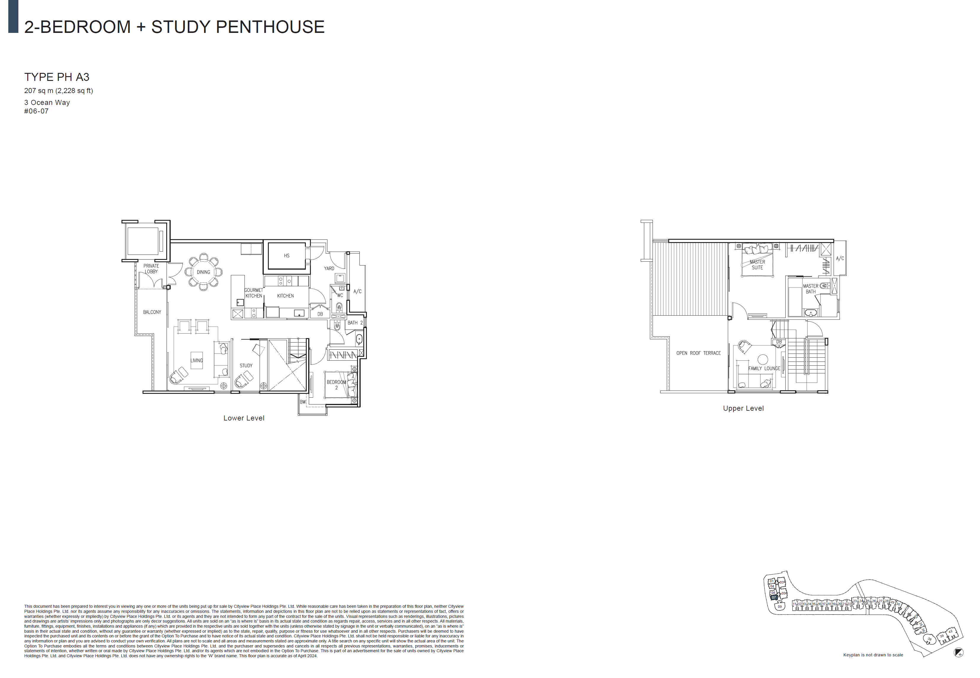 The Residences At W Singapore Sentosa Cove Penthouse PH A3 floor plan