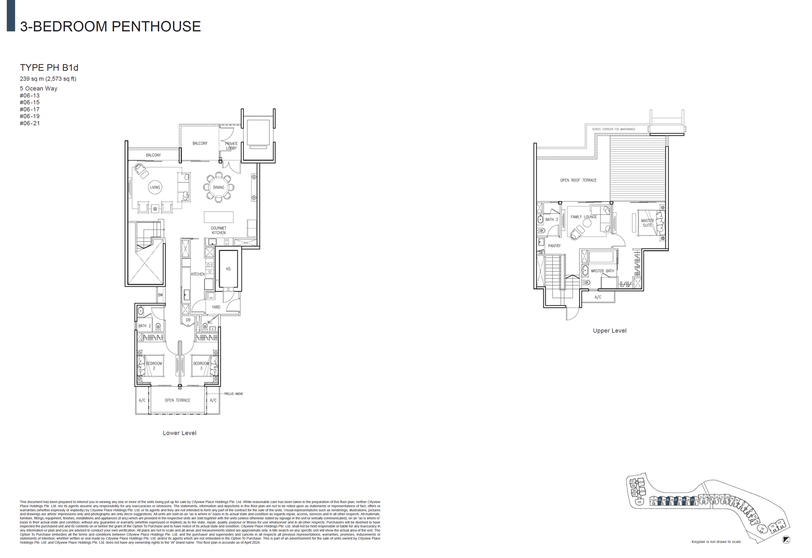 The Residences At W Singapore Sentosa Cove Penthouse PH B1d floor plan