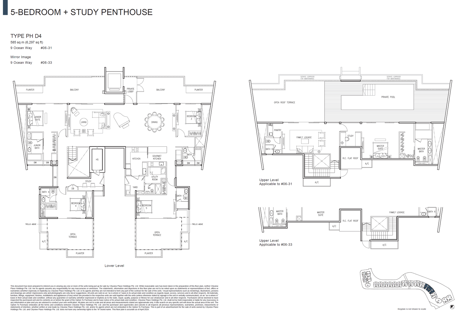 The Residences At W Singapore Sentosa Cove Penthouse PH D4 floor plan