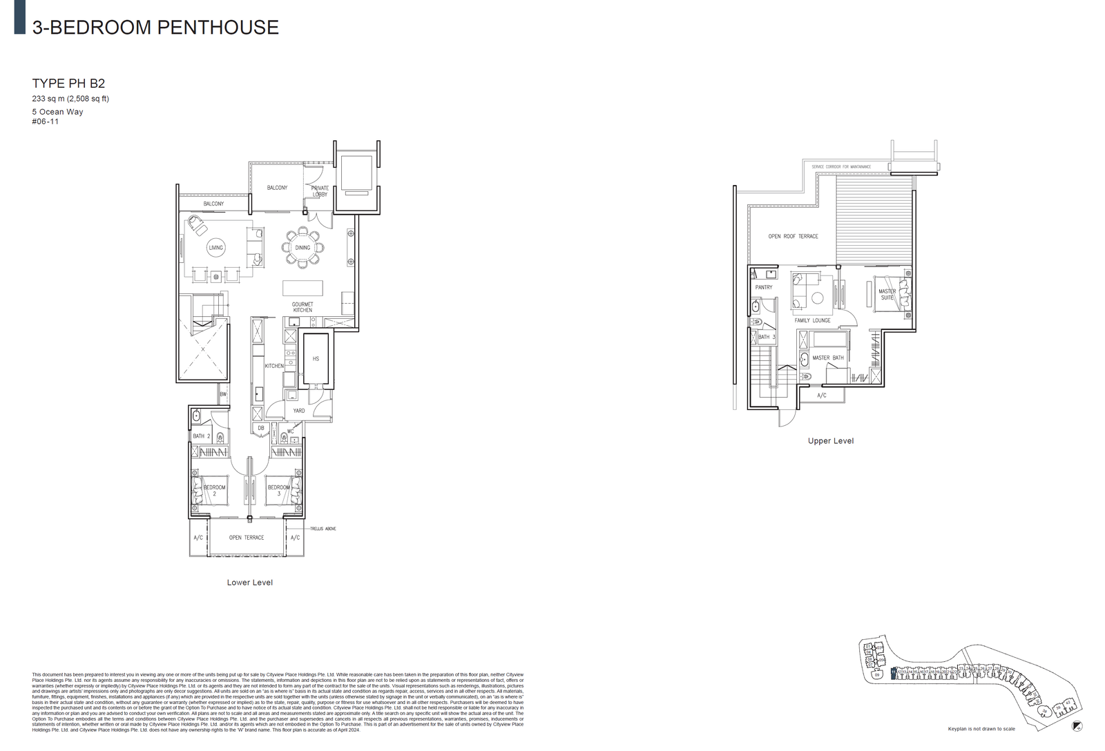 The Residences At W Singapore Sentosa Cove Penthouse PH B2 floor plan