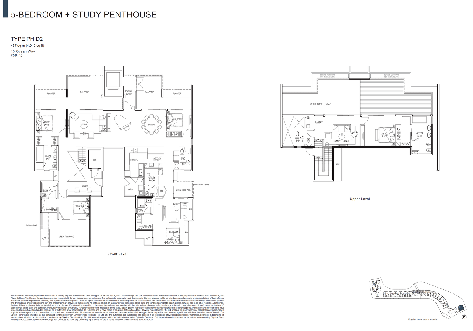 The Residences At W Singapore Sentosa Cove Penthouse PH D2 floor plan
