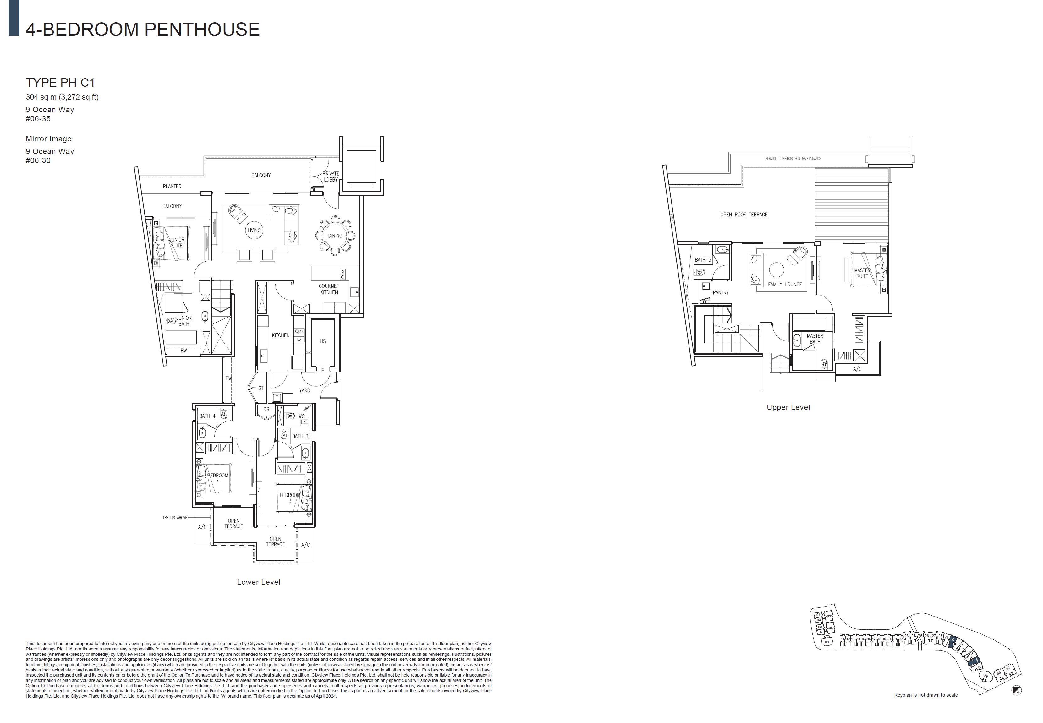 The Residences At W Singapore Sentosa Cove Penthouse PH C1 floor plan
