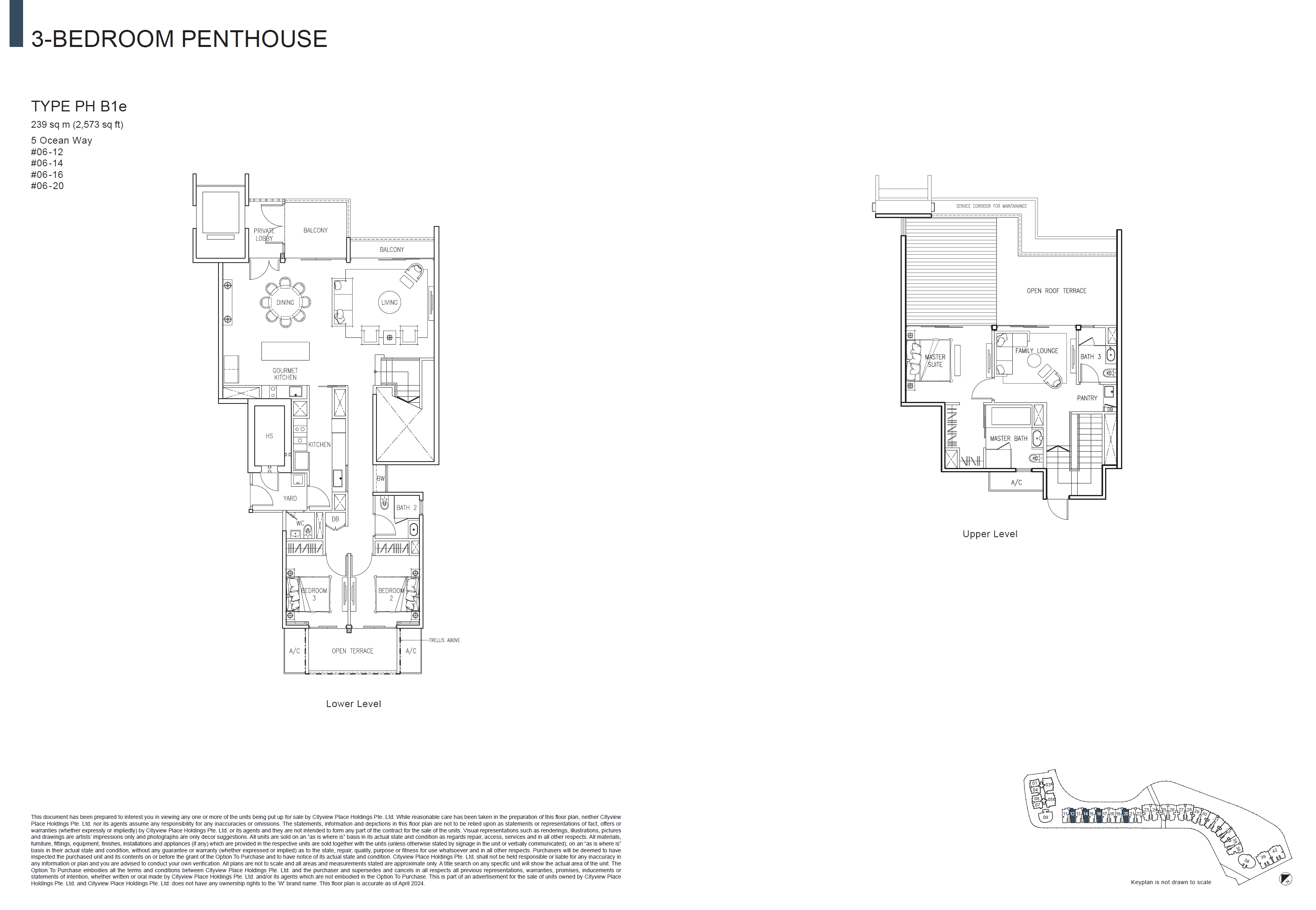 The Residences At W Singapore Sentosa Cove Penthouse PH B1e floor plan