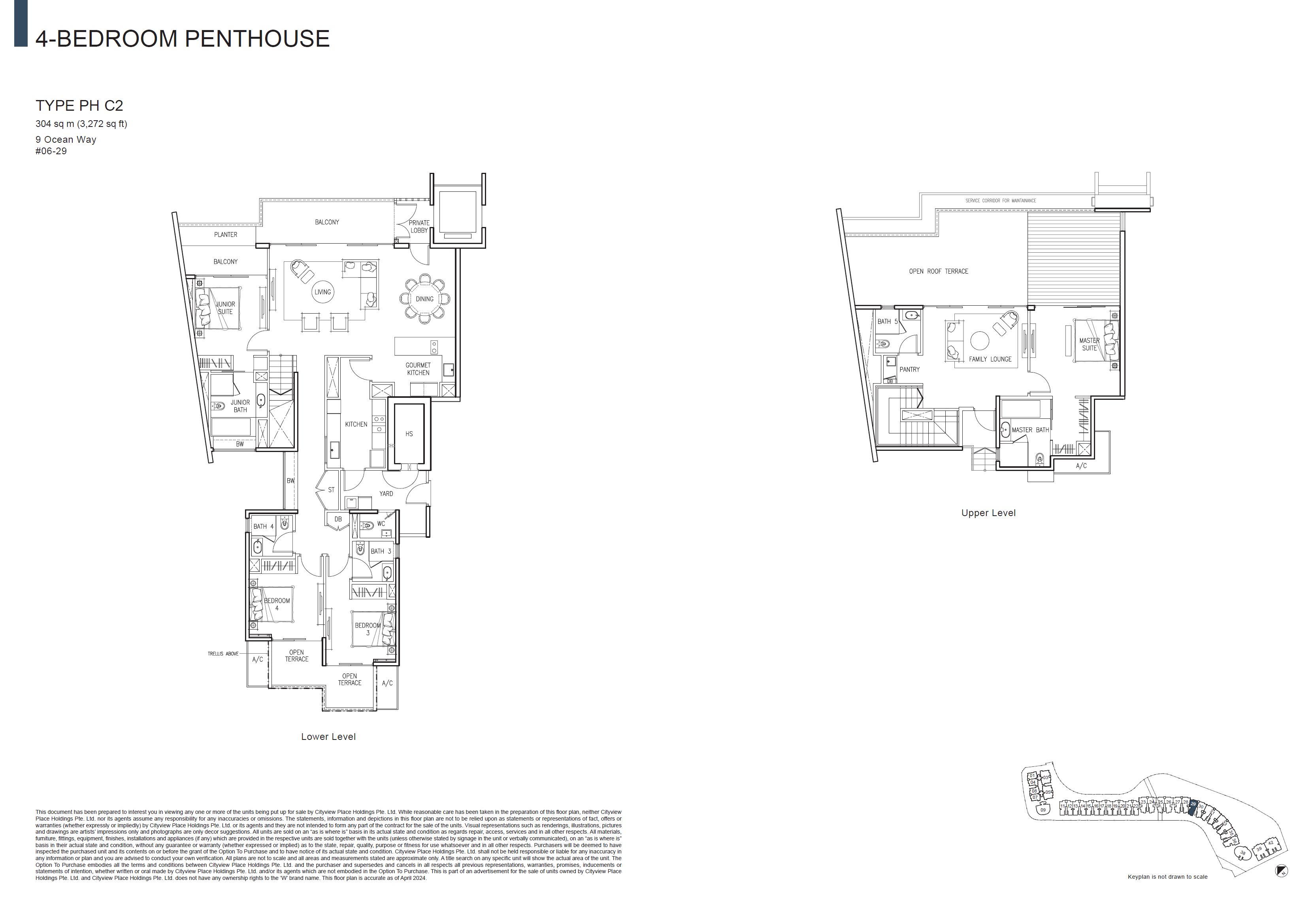 The Residences At W Singapore Sentosa Cove Penthouse PH C2 floor plan