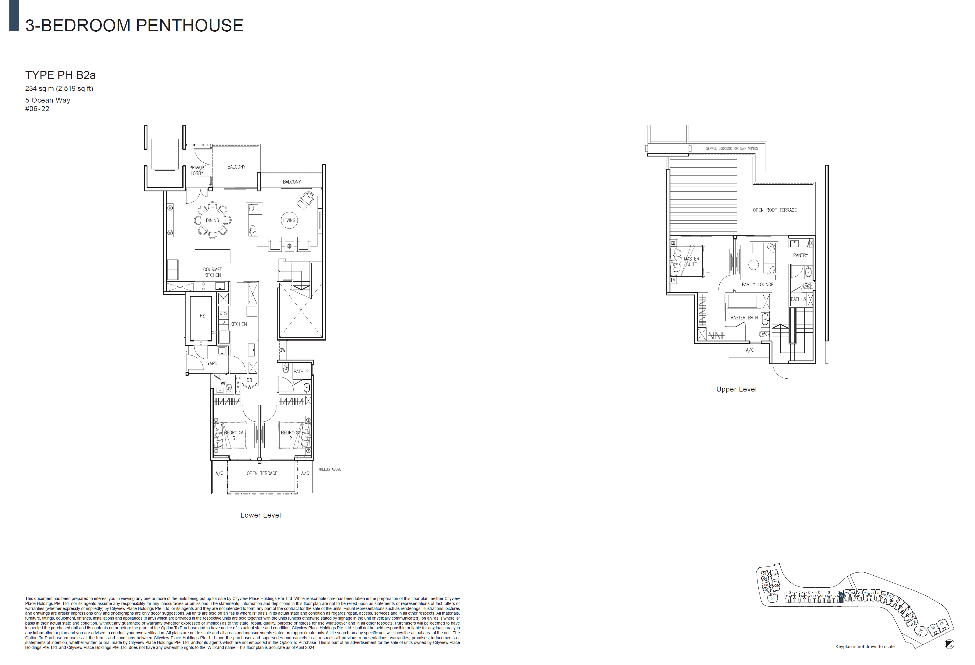 The Residences At W Singapore Sentosa Cove Penthouse PH B2a floor plan